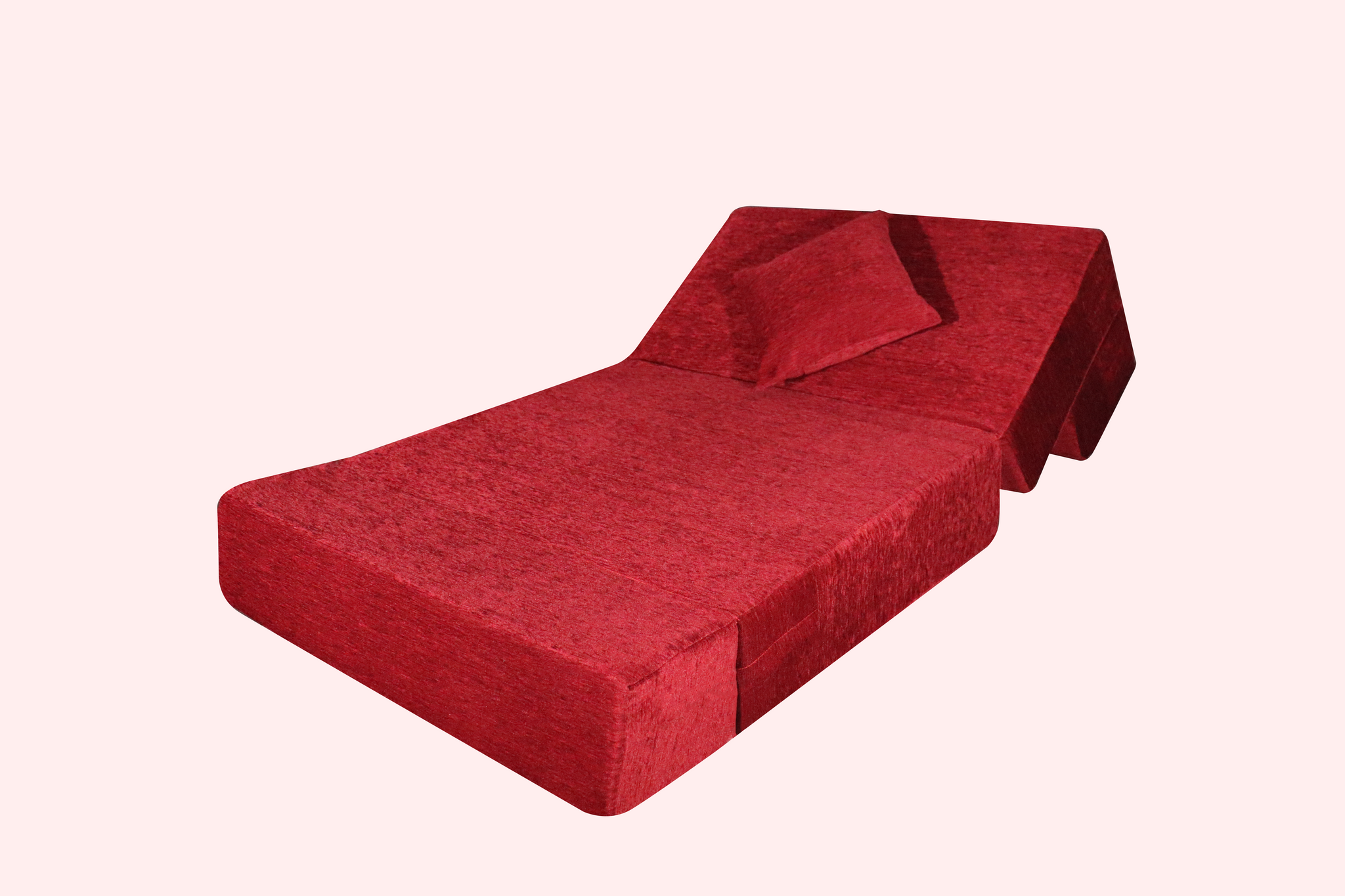 Rejoice Sofa Cum Bed - 1 Seater, Plain Cushion (Premium- Maroon )