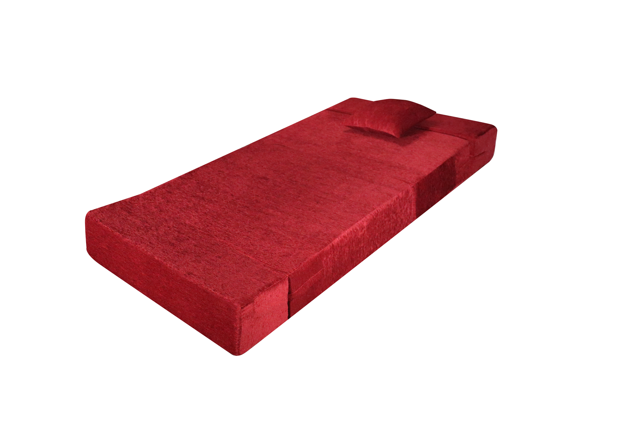Rejoice Sofa Cum Bed - 1 Seater, Plain Cushion (Premium- Maroon )