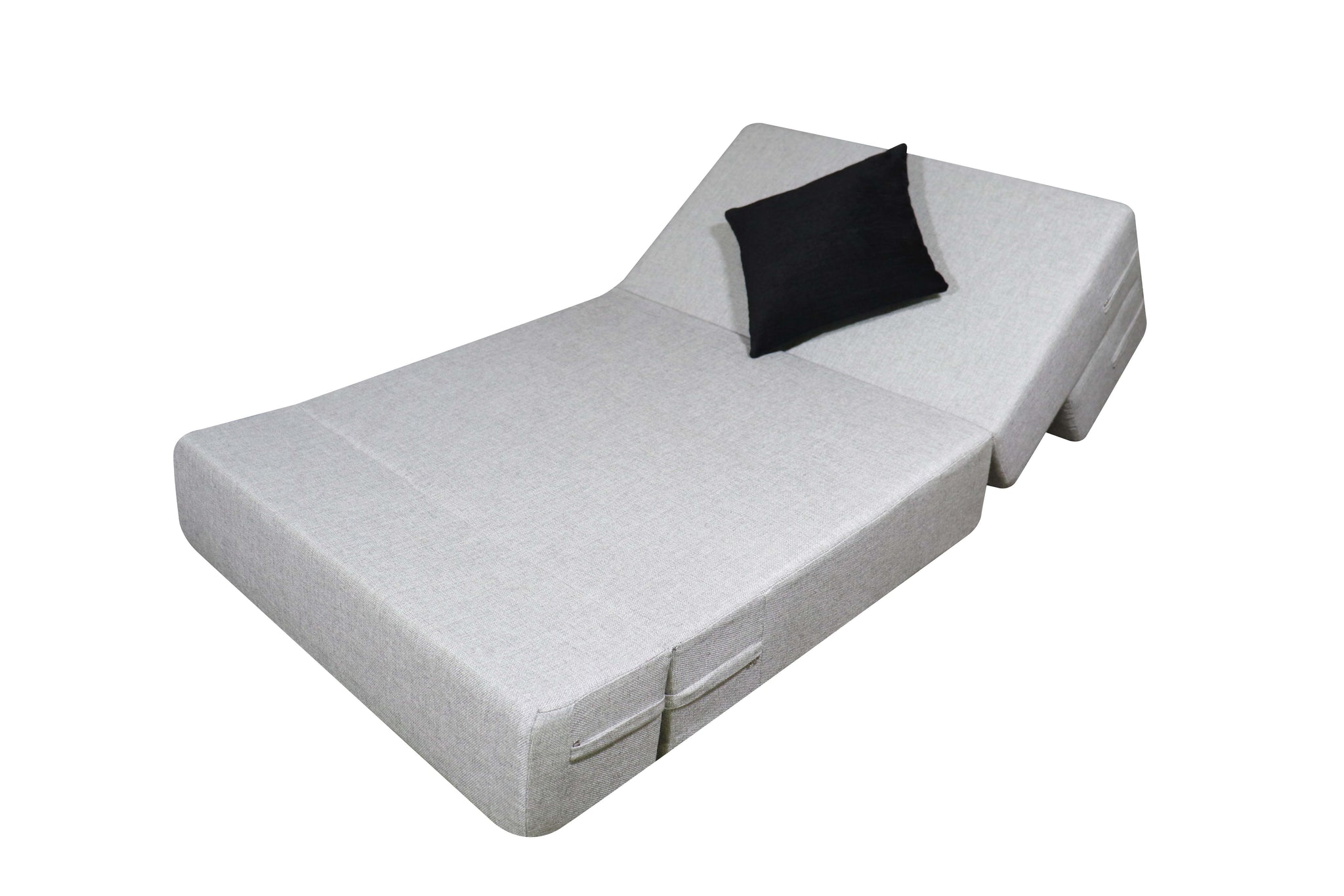 Rejoice Sofa Cum Bed - 1 Seater Black Cushion ( Jute Fabric,  Grey )
