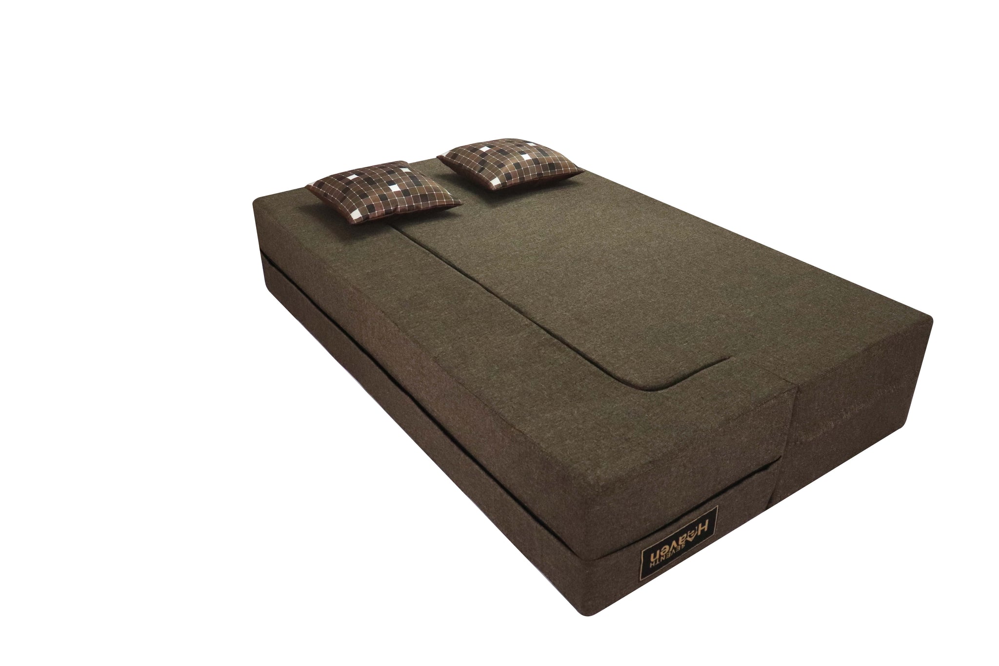 Flipper X Sofa Cum Bed - 3 Seater, Printed Cushion ( Jute Fabric, Brown )