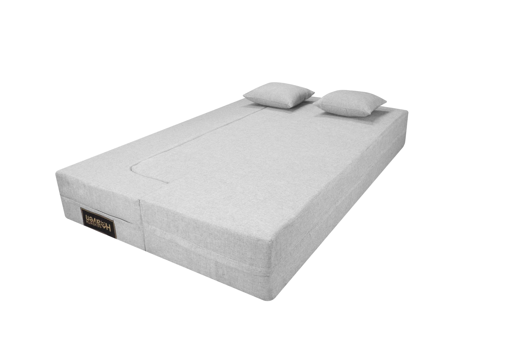 Flipper X Sofa Cum Bed - 3 Seater, Plain Cushion ( Jute Fabric, Grey )