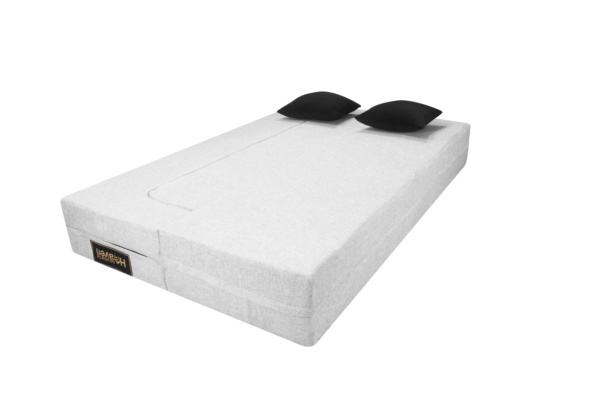 Flipper X Sofa Cum Bed - 3  Seater, Black Cushion ( Jute Fabric, Light Grey )