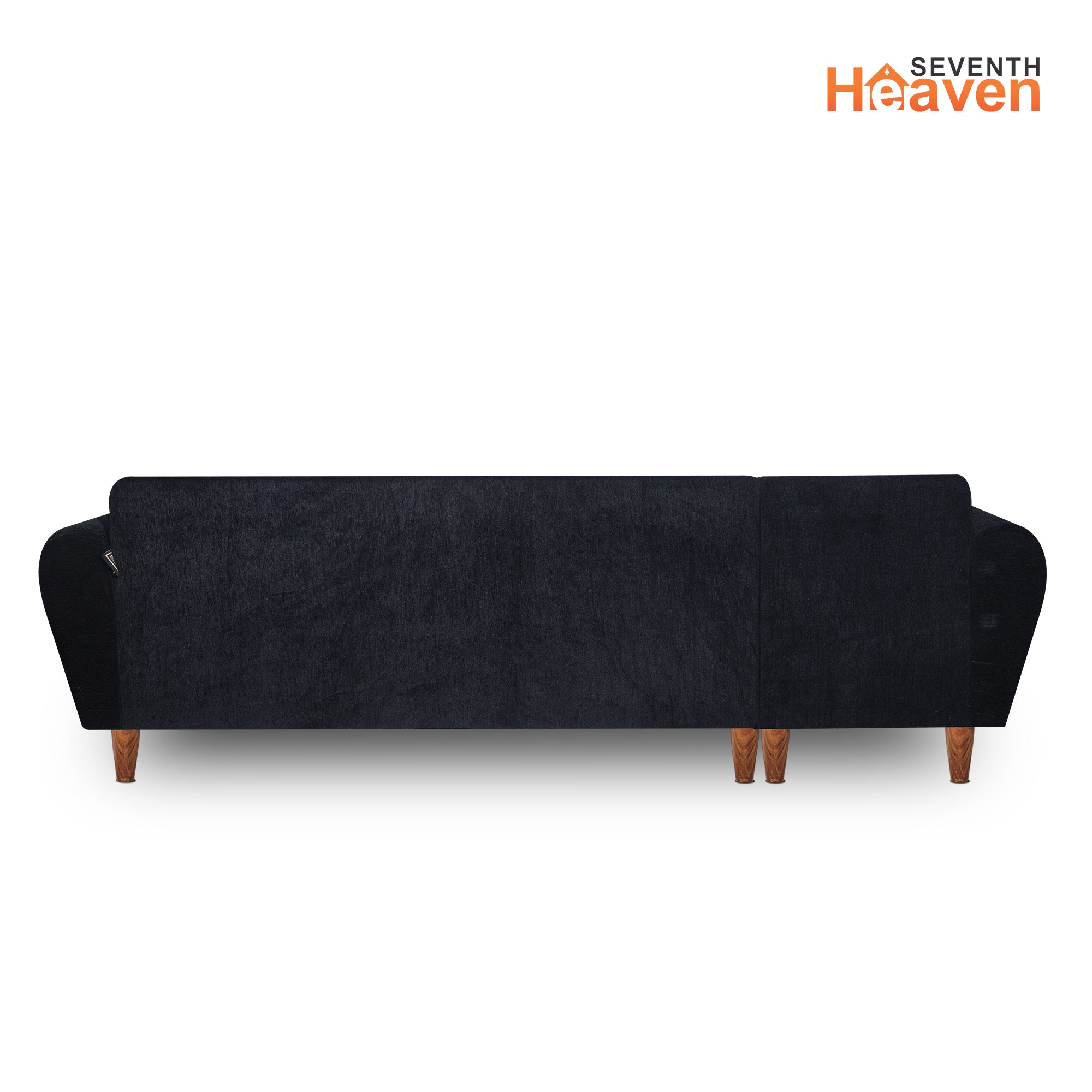 Seventh Heaven Milan 6 Seater Sofa, Extra Spacious, Chenille Molfino Fabric: 3 Year Warranty Fabric 6 Seater Sofa  (Finish Color - Black, DIY(Do-It-Yourself))
