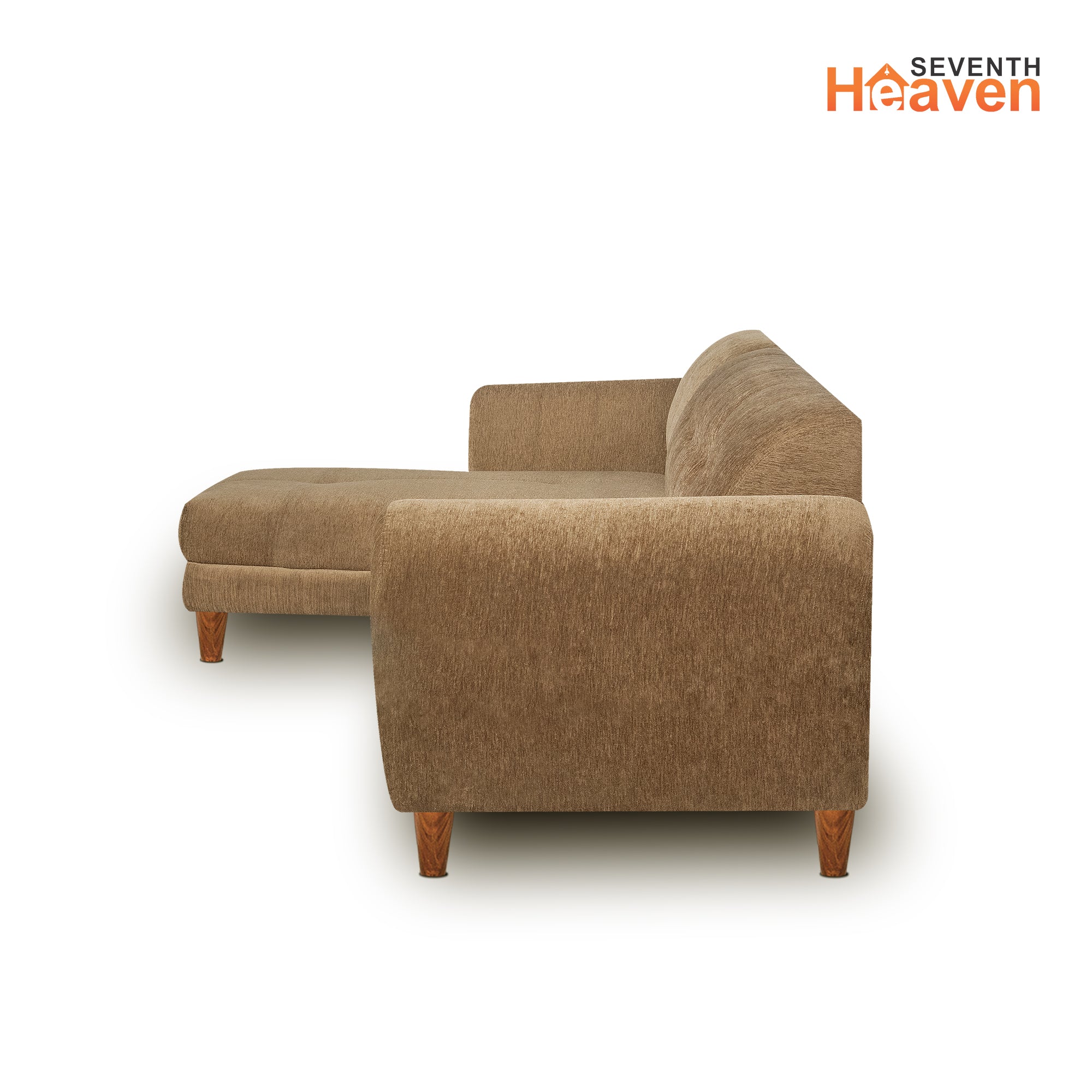 Seventh Heaven Milan 6 Seater Sofa, Chenille Molfino Fabric: 3 Year Warranty Fabric 6 Seater Sofa  (Finish Color - Beige, DIY(Do-It-Yourself))