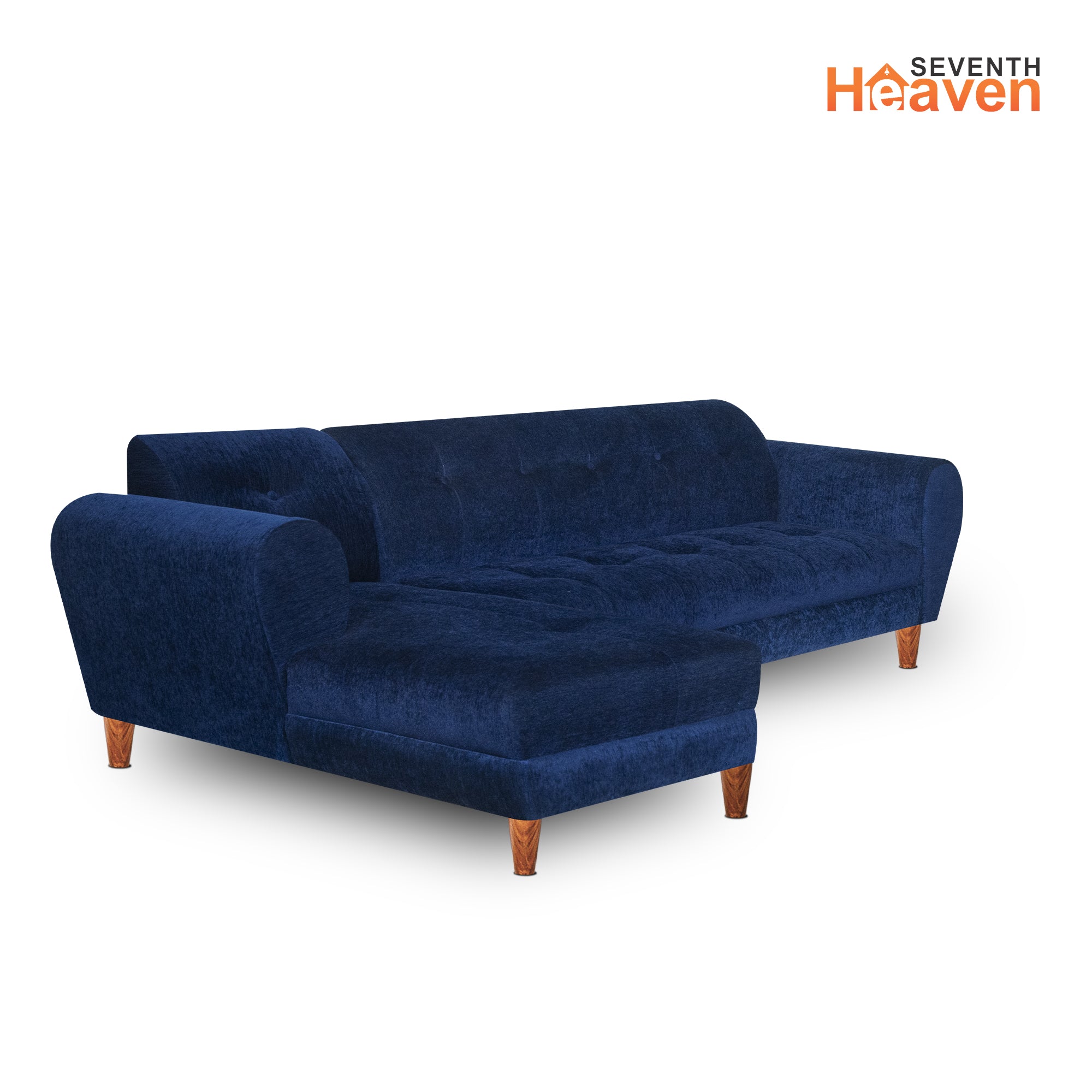 Seventh Heaven Milan 6 Seater Sofa, Extra Spacious, Chenille Molfino Fabric: 3 Year Warranty Fabric 6 Seater Sofa  (Finish Color - Blue, DIY(Do-It-Yourself))
