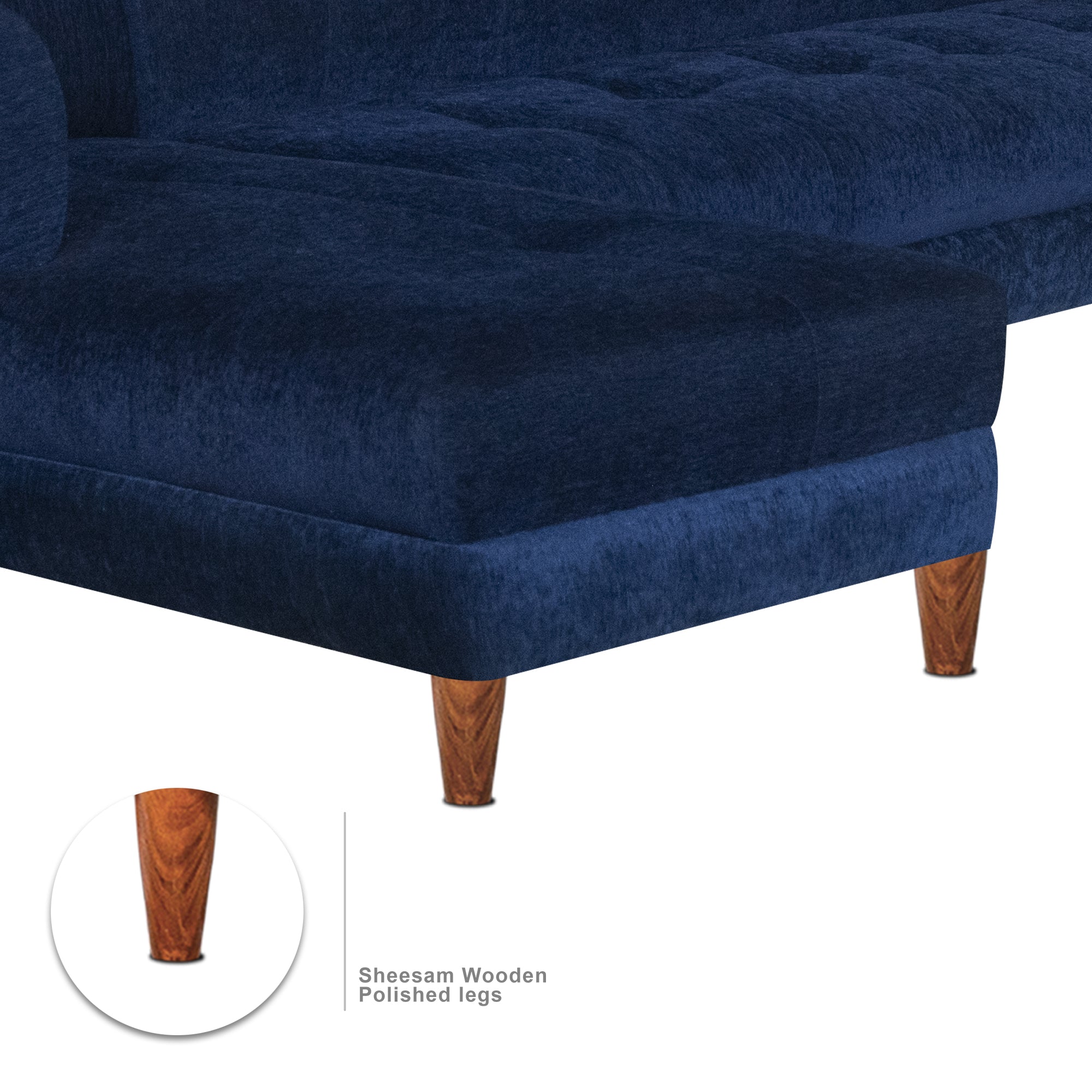 Seventh Heaven Milan 6 Seater Sofa, Extra Spacious, Chenille Molfino Fabric: 3 Year Warranty Fabric 6 Seater Sofa  (Finish Color - Blue, DIY(Do-It-Yourself))
