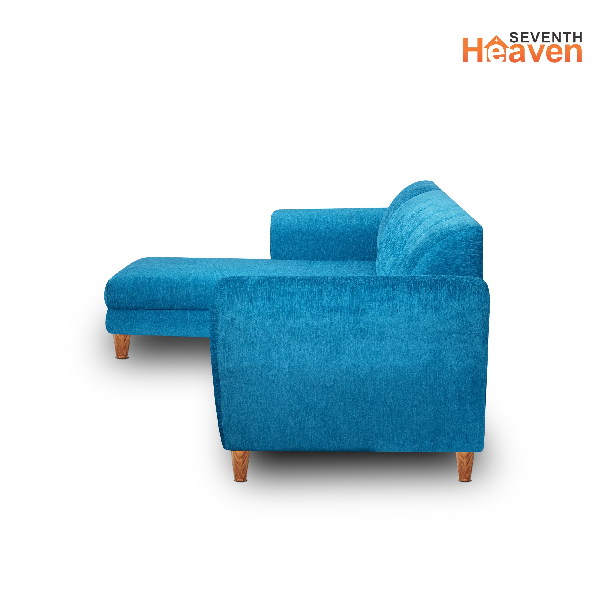 Seventh Heaven Milan 6 Seater Sofa, Extra Spacious, Chenille Molfino Fabric: 3 Year Warranty Fabric 6 Seater Sofa  (Finish Color - Sky Blue, DIY(Do-It-Yourself))