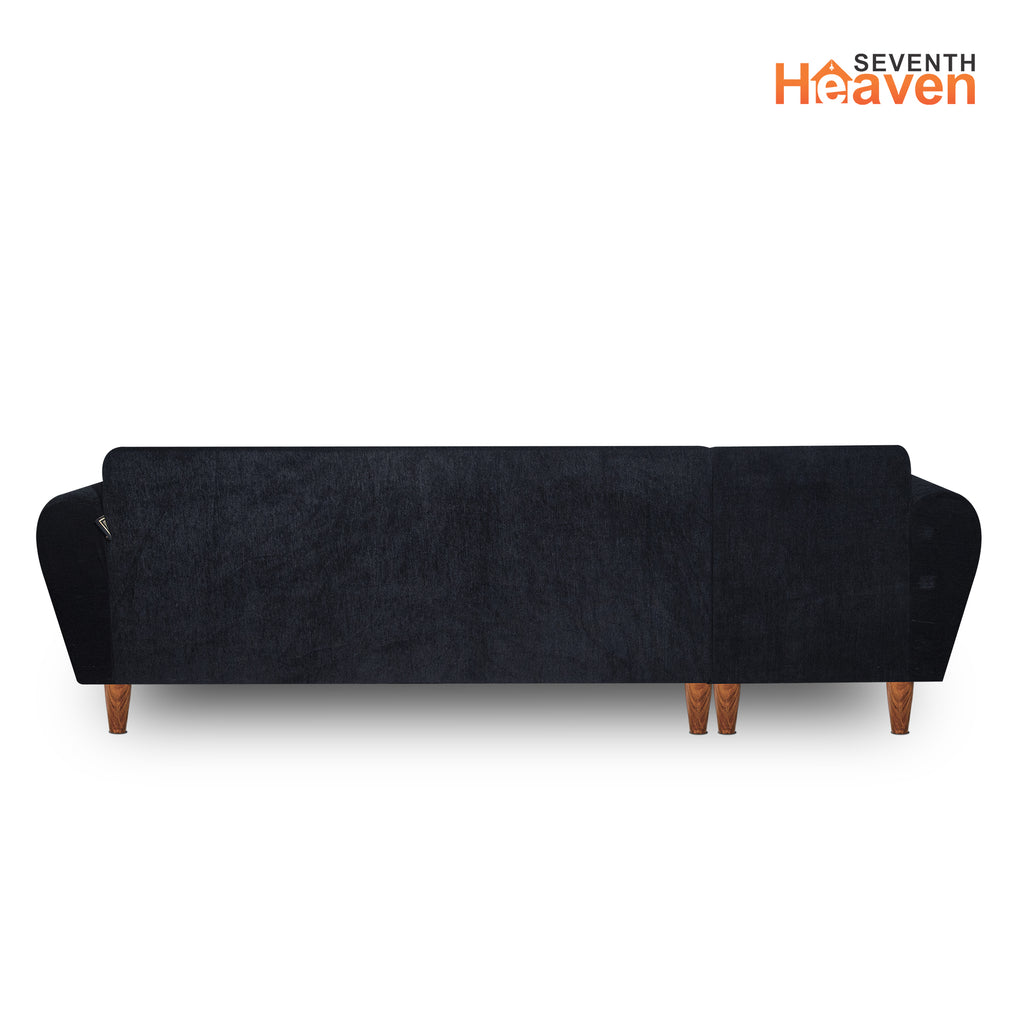 Milan 6 Seater Sofa Left Corner- ( Premium Molfino Fabric- Black )