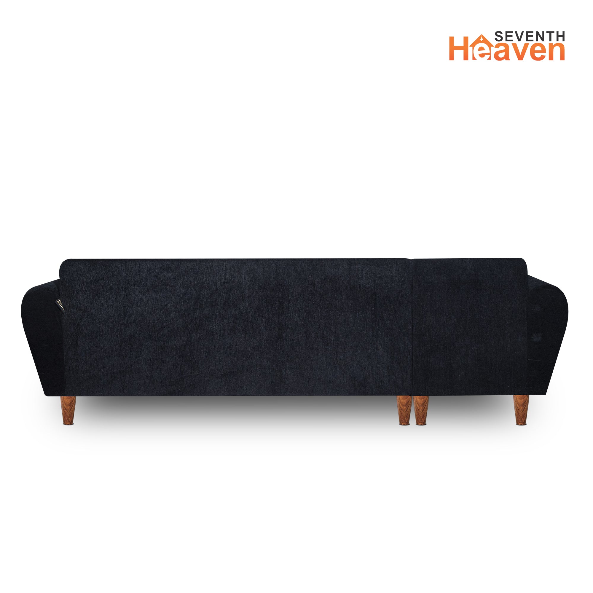 Milan 6 Seater Sofa Left Corner- ( Premium Molfino Fabric- Black )