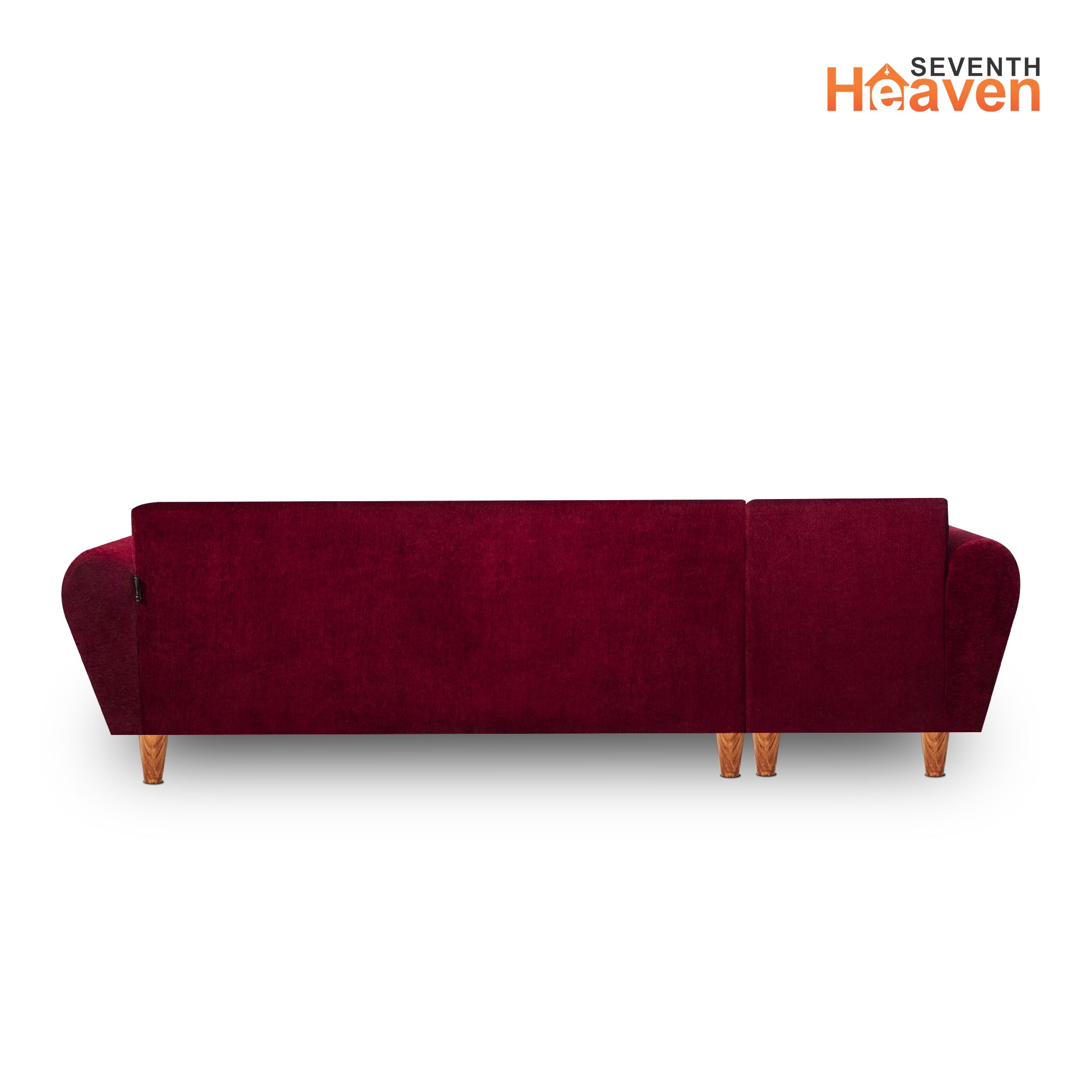 Milan 6 Seater Sofa Right Corner- ( Premium Molfino Fabric- Maroon )