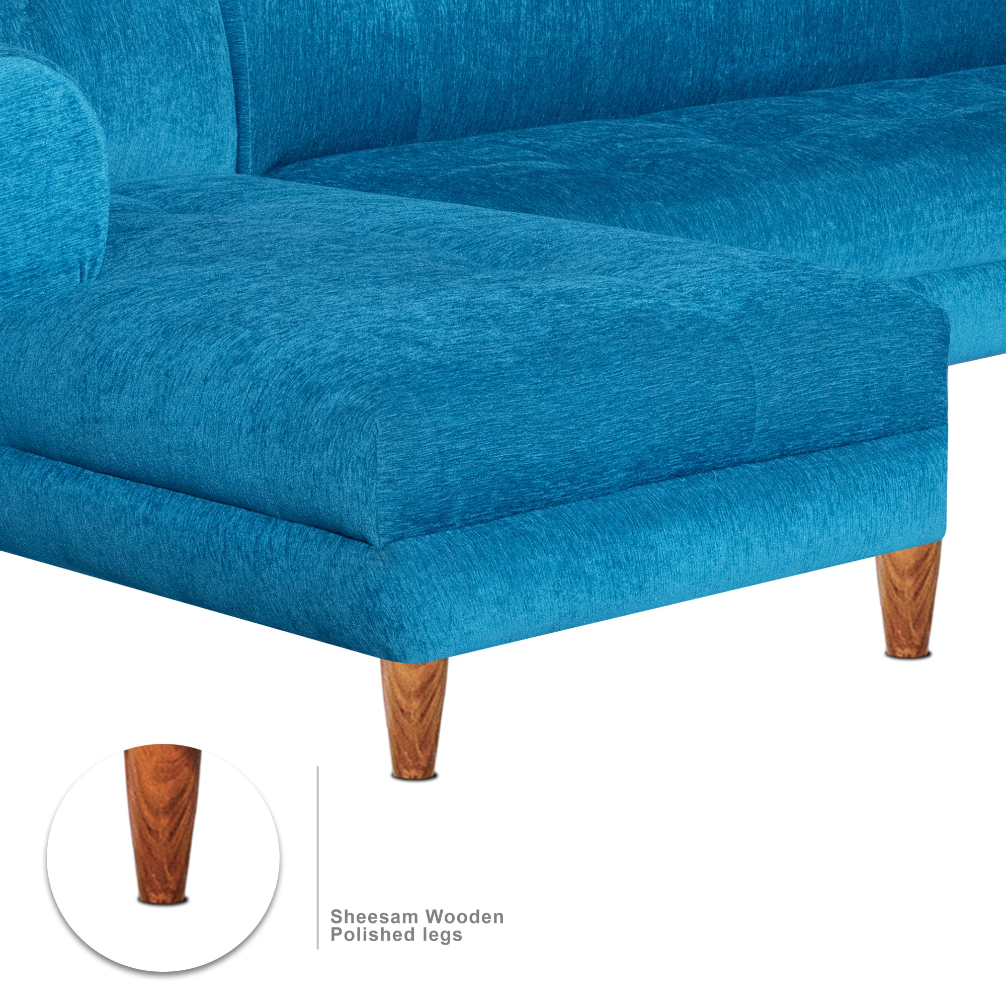 Milan 6 Seater Sofa Left Corner- ( Premium Molfino Fabric- Beige )