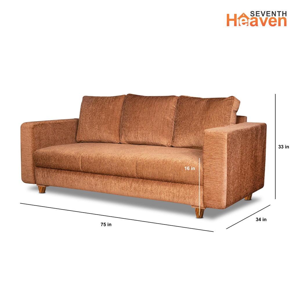 Rio 5 Seater Sofa- (3+1+1) ( Premium Molfino Fabric- Beige )
