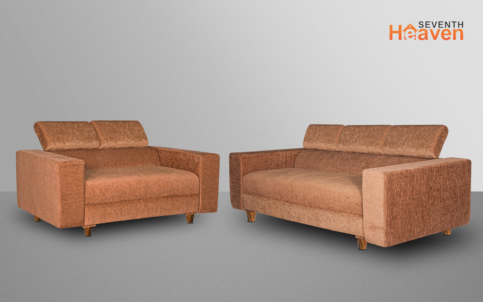 Berlin 5 Seater Sofa Set, Chenille Molfino Fabric (Finish Color - Beige, Style - 3 + 2)