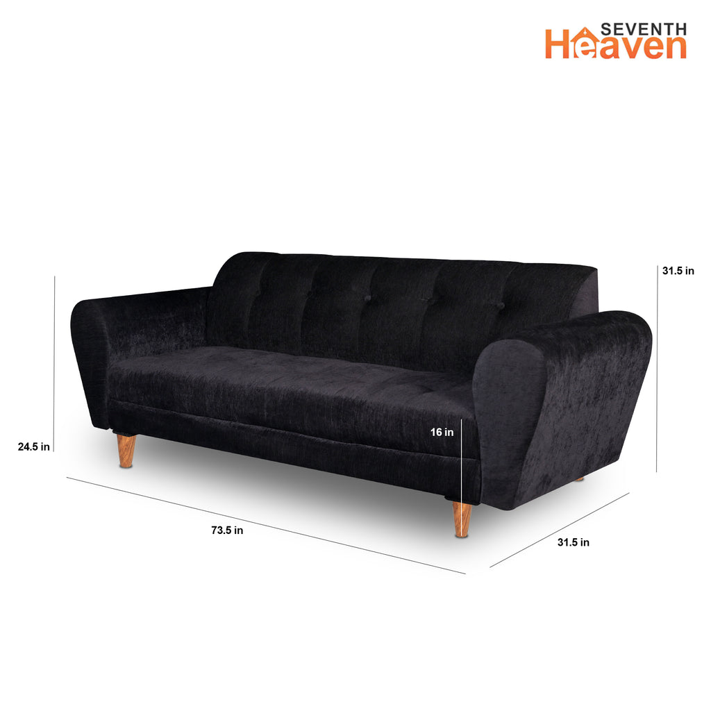 Milan (3+2) Seater Sofa - ( Premium Molfino Fabric- Black )
