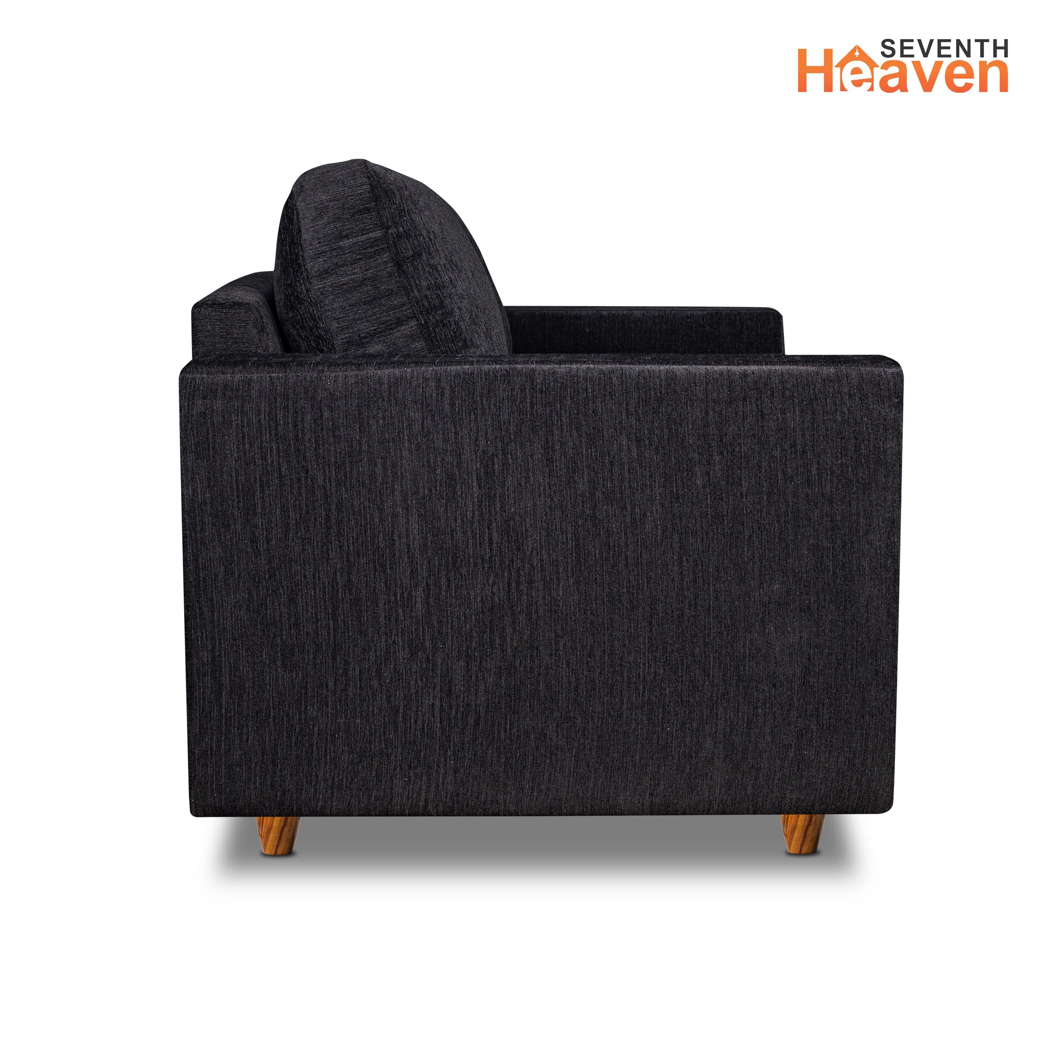 Rio 5 Seater Sofa Set, Chenille Molfino Fabric (Finish Color -Black, Style - 3 + 2)