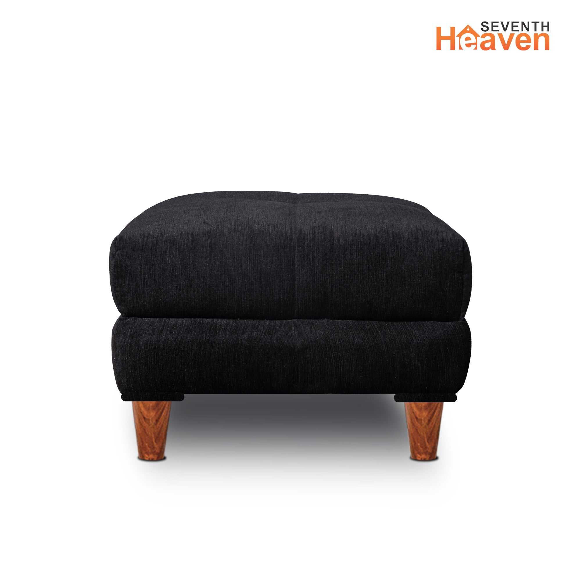 Milan 4 Seater with Ottoman- ( Premium Molfino Fabric- Black )