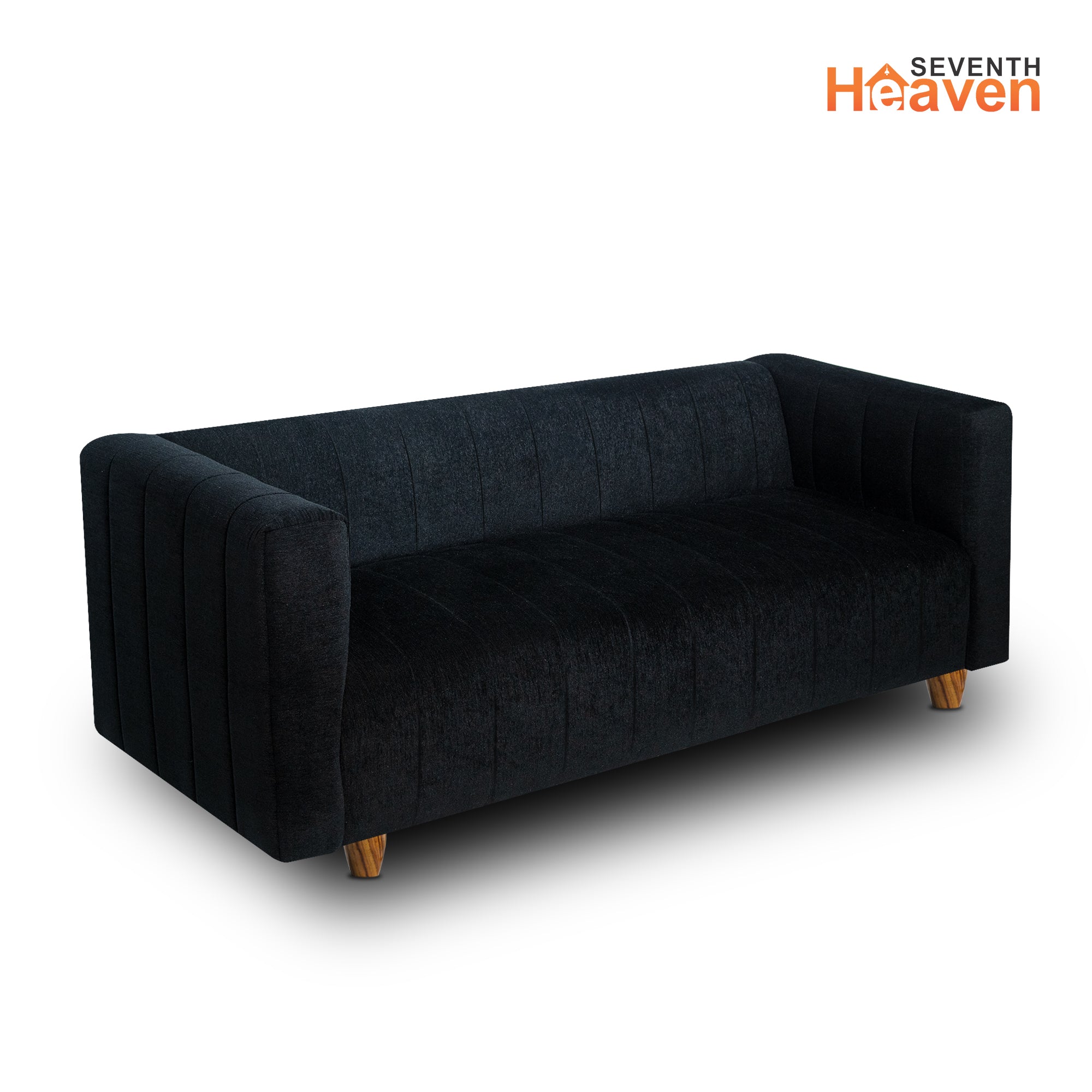 Tokyo 3 Seater Sofa - ( Premium Molfino Fabric- Black )
