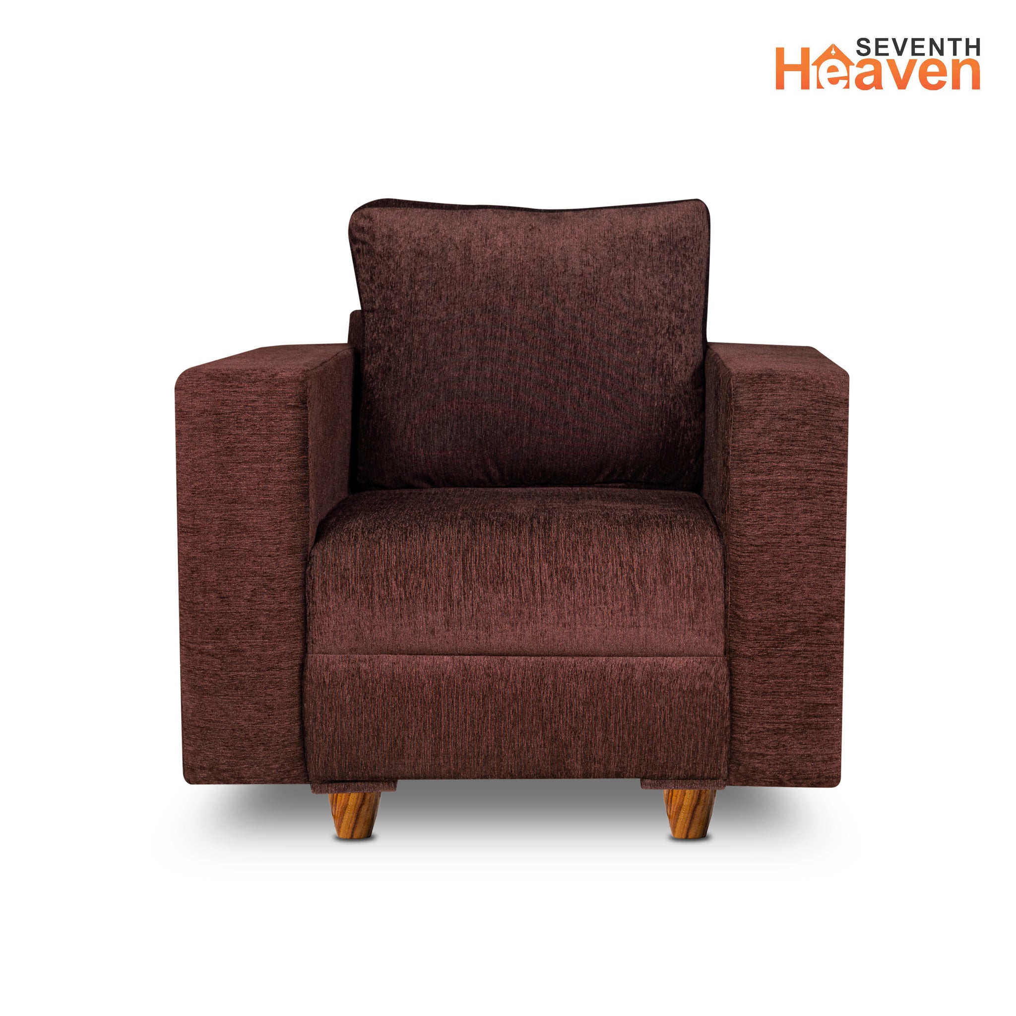 Rio 5 Seater Sofa Set, Chenille Molfino Fabric (Finish Color - Brown, Style - 3 + 1 +1)