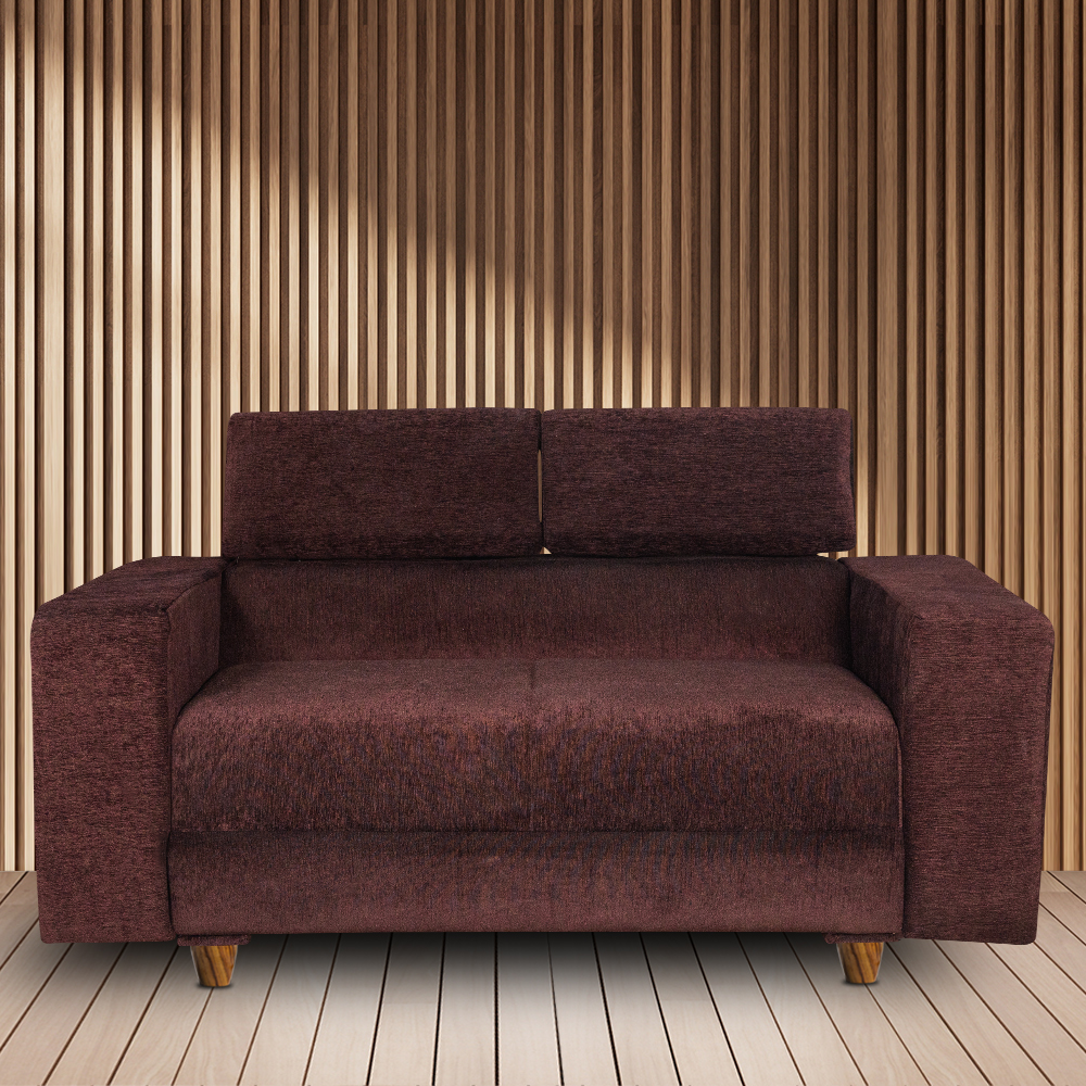 Berlin 2 Seater Sofa- ( Premium Molfino Fabric- Brown )
