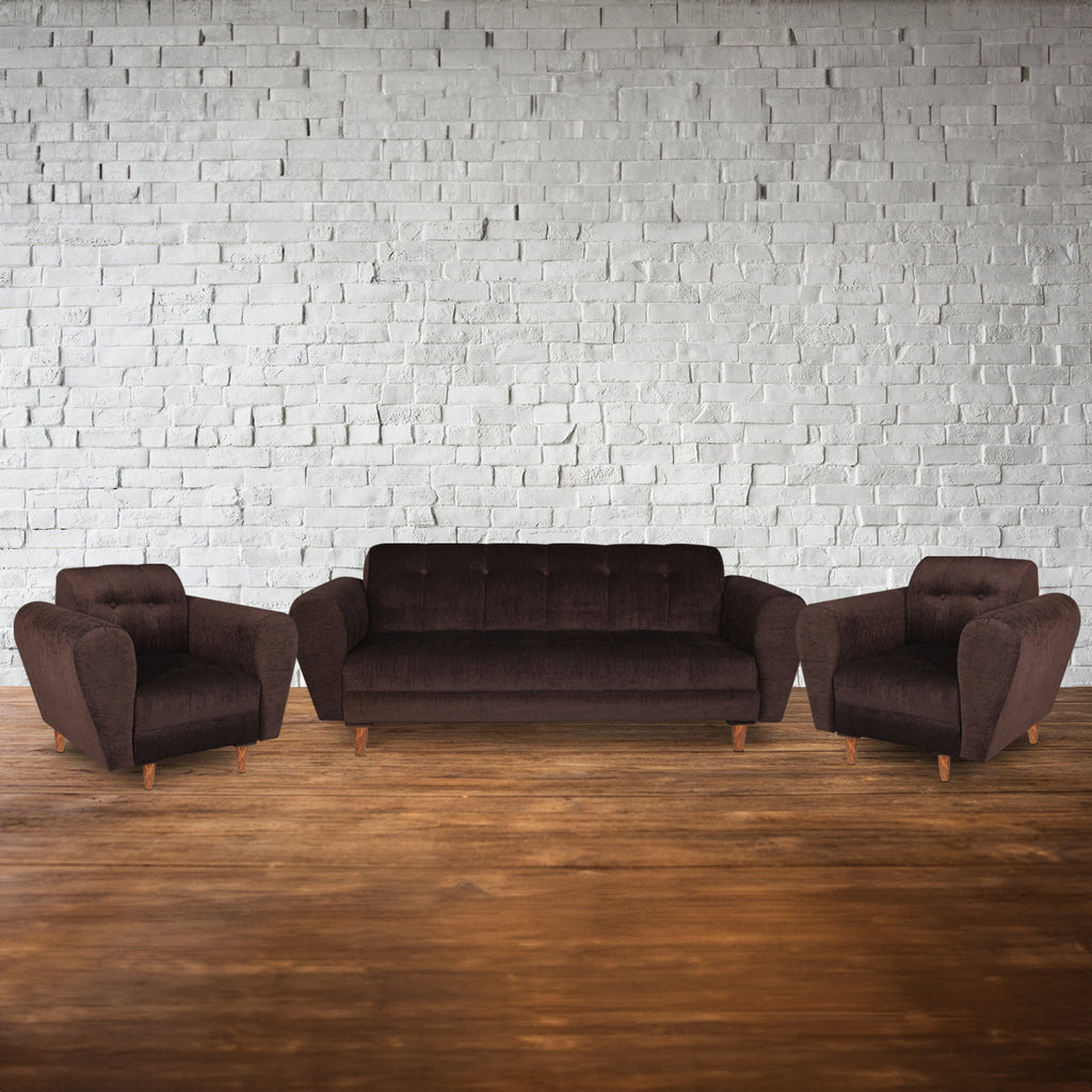 Milan (3+1+1) Seater Sofa - ( Premium Molfino Fabric- Brown )