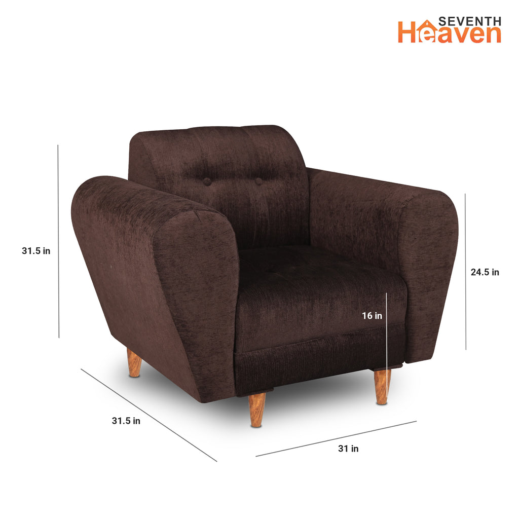 Milan (3+1+1) Seater Sofa - ( Premium Molfino Fabric- Brown )