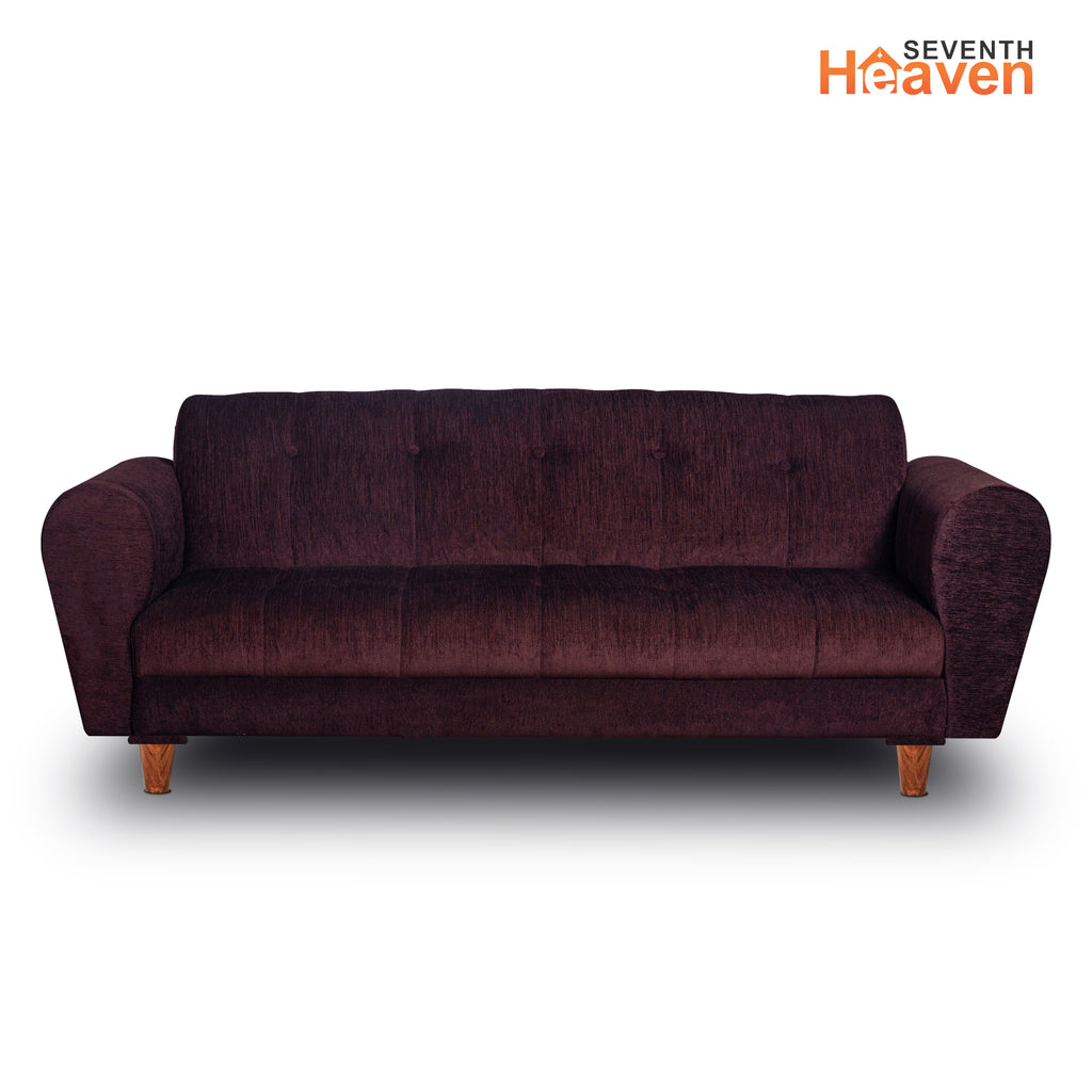 Milan 4 Seater with Ottoman- ( Premium Molfino Fabric- Brown )