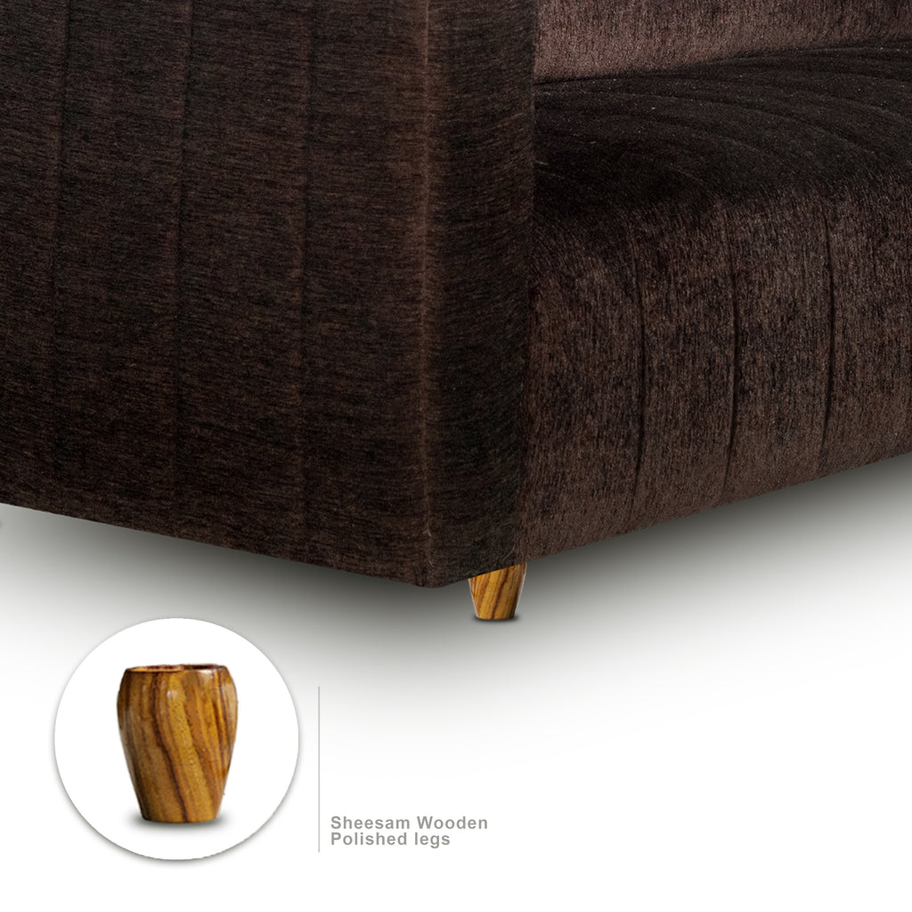 Tokyo 3 Seater Sofa - ( Premium Molfino Fabric- Brown )