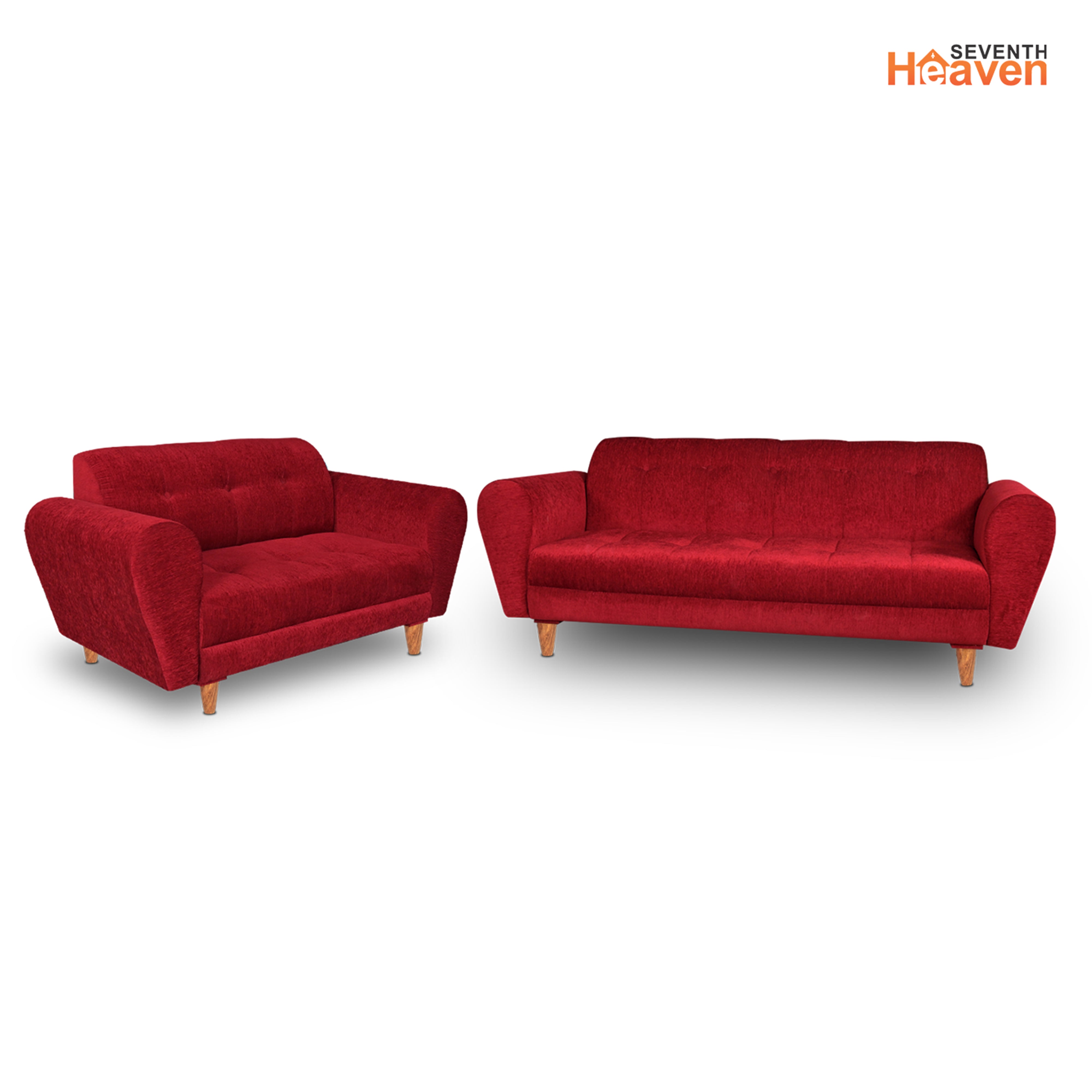 Milan (3+2) Seater Sofa - ( Premium Molfino Fabric- Maroon )