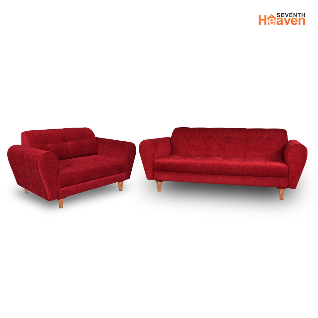 Milan (3+2) Seater Sofa - ( Premium Molfino Fabric- Maroon )
