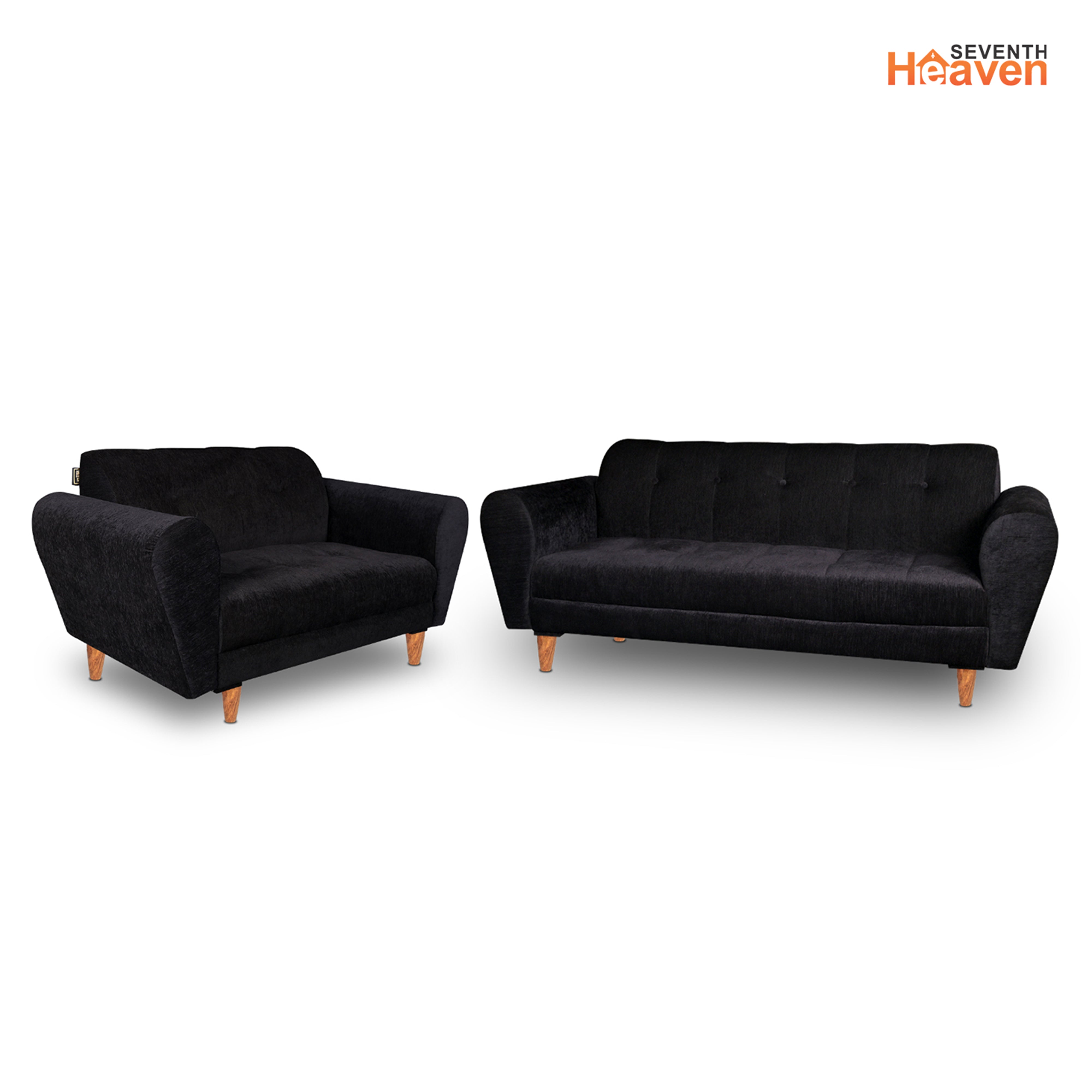 Milan (3+2) Seater Sofa - ( Premium Molfino Fabric- Black )