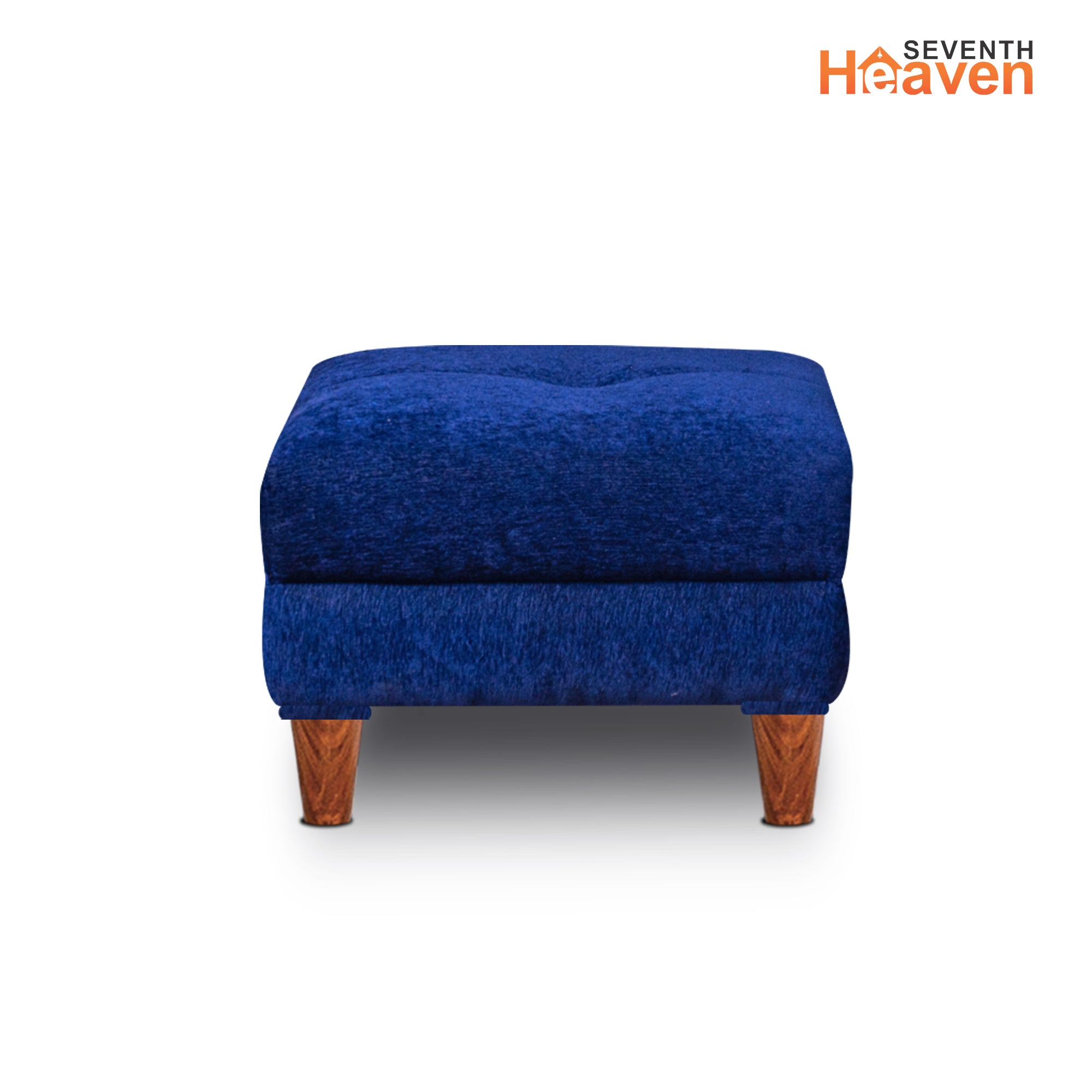 Seventh Heaven Milan 4 Seater Sofa with Ottoman, Chenille Molfino Fabric: 3 Year Warranty Fabric 4 Seater Sofa  (Finish Color - Dark blue, DIY(Do-It-Yourself))