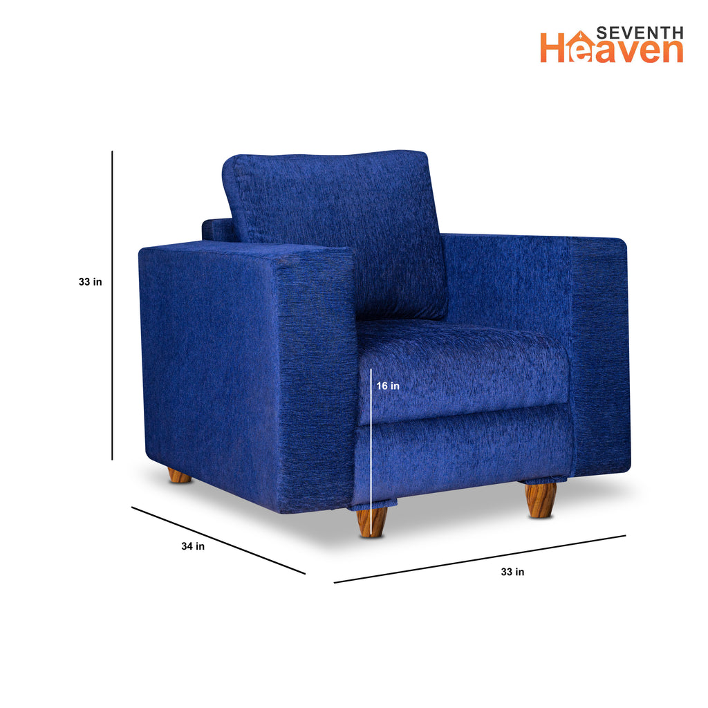 Rio 5 Seater Sofa- (3+1+1) ( Premium Molfino Fabric- Blue )
