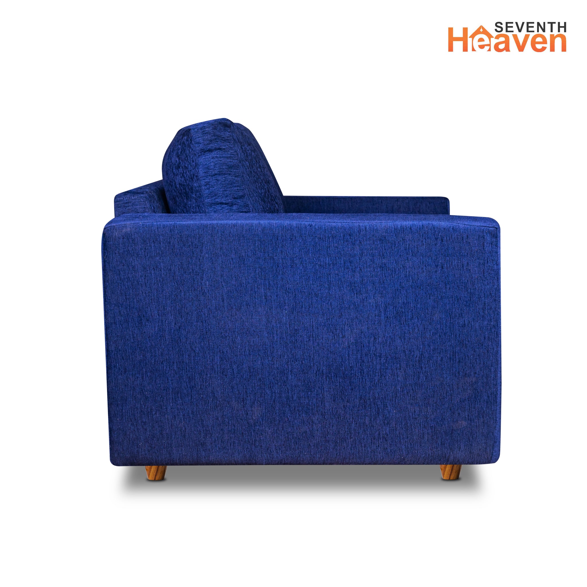 Rio 5 Seater Sofa Set, Chenille Molfino Fabric (Finish Color -Dark blue, Style - 3 + 1 + 1)