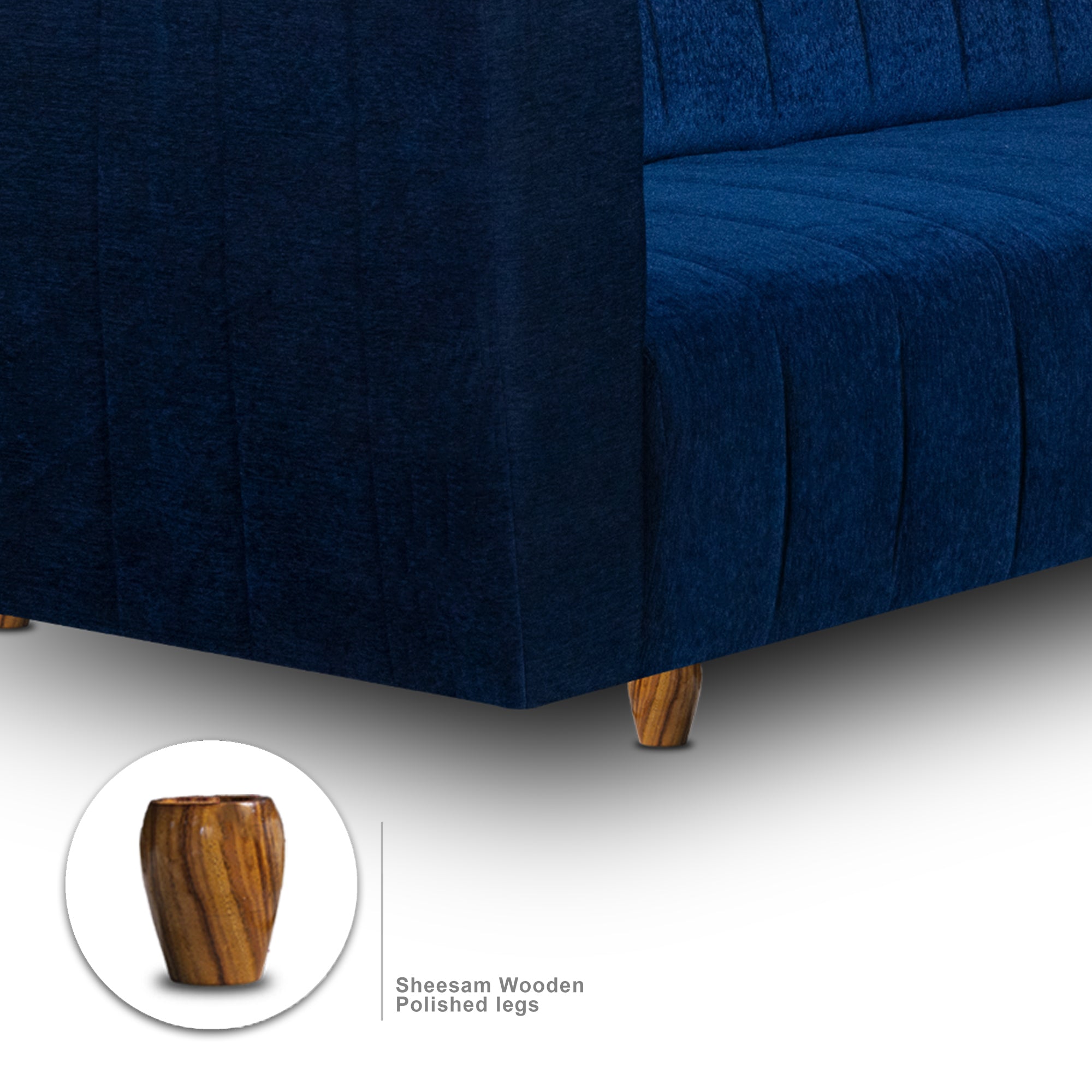Seventh Heaven Tokyo 3 Seater Sofa, Extra Spacious, Chenille Molfino Fabric: 3 Year Warranty Fabric 3 Seater Sofa Dark blue (Finish Color -Maroon, DIY(Do-It-Yourself)