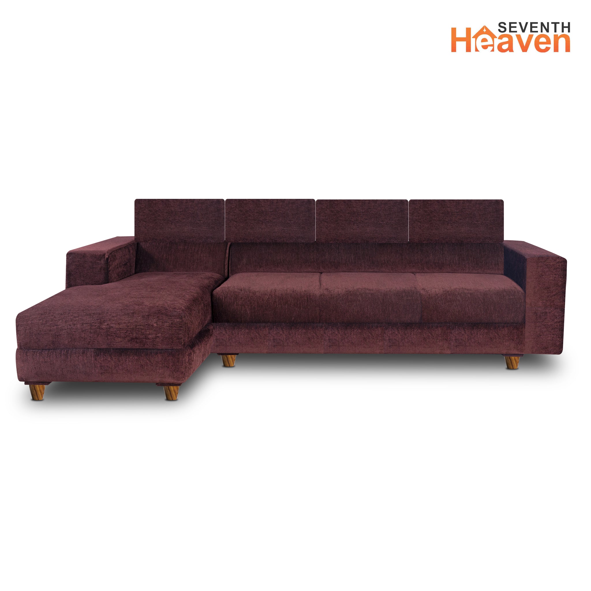 Berlin 6 Seater Sofa Right Corner- ( Premium Molfino Fabric- Browm )