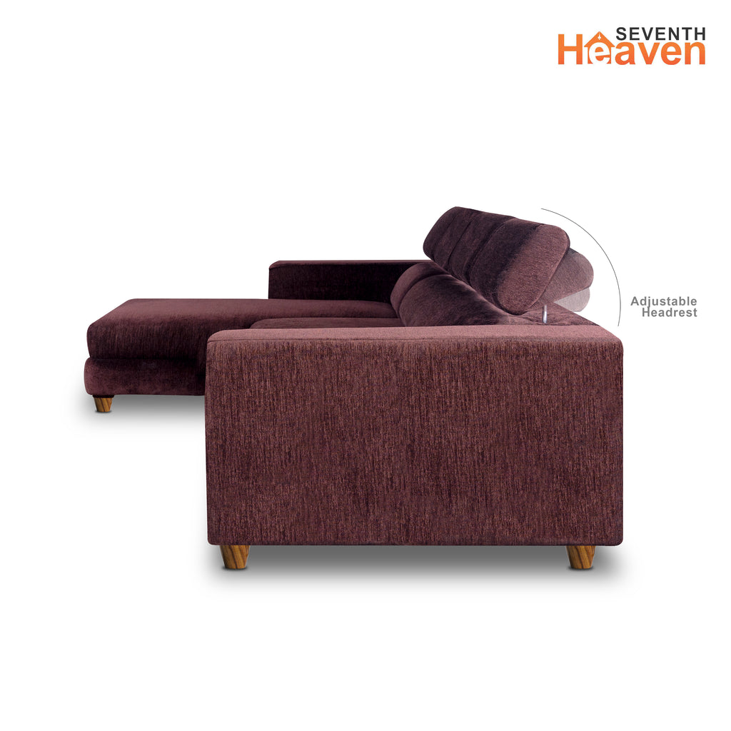 Berlin 6 Seater Sofa Right Corner- ( Premium Molfino Fabric- Browm )