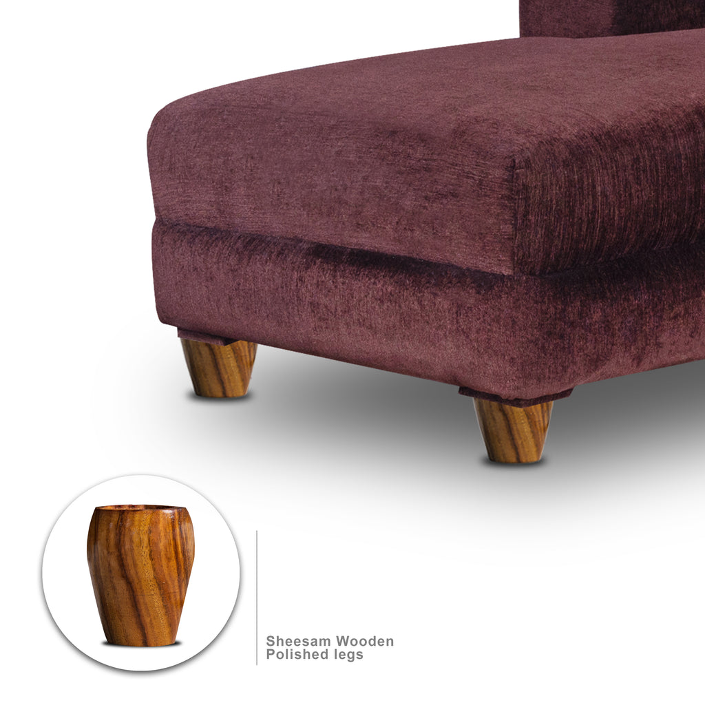 Berlin 6 Seater Sofa Right Corner- ( Premium Molfino Fabric- Browm )