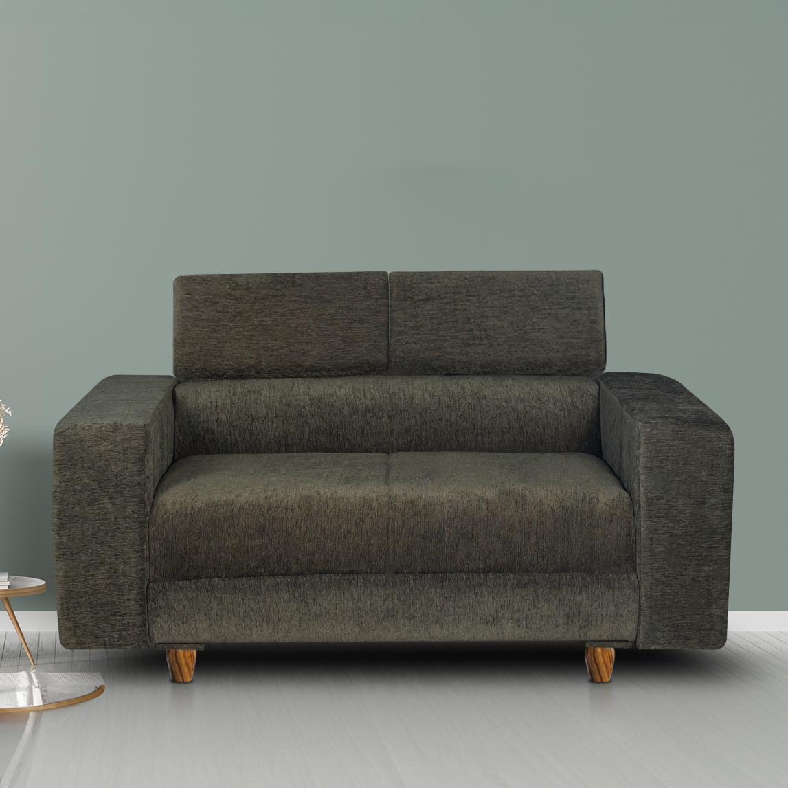 Berlin 2 Seater Sofa- ( Premium Molfino Fabric- Green )