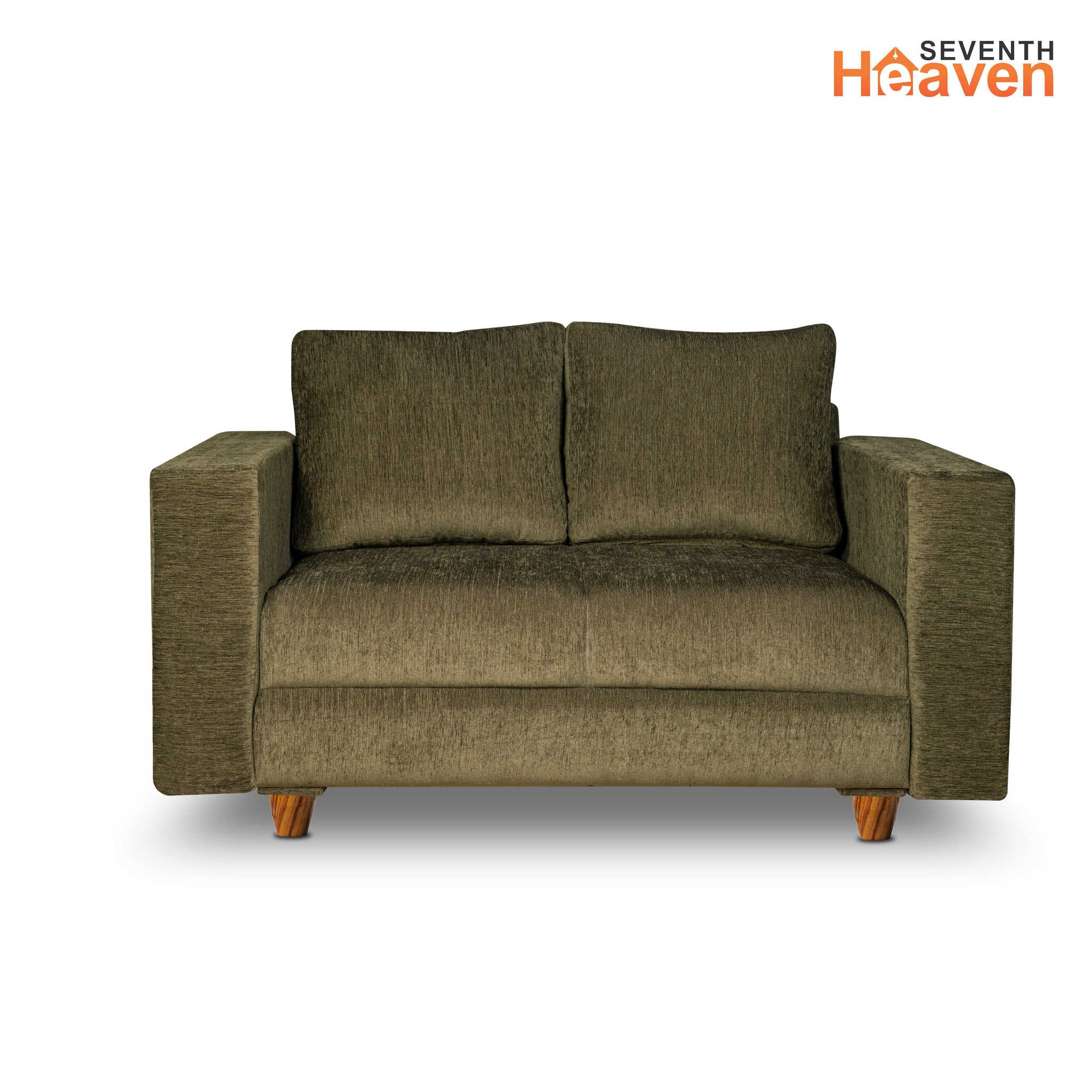 Rio 5 Seater Sofa Set, Chenille Molfino Fabric (Finish Color - Green, Style - 3 + 2)