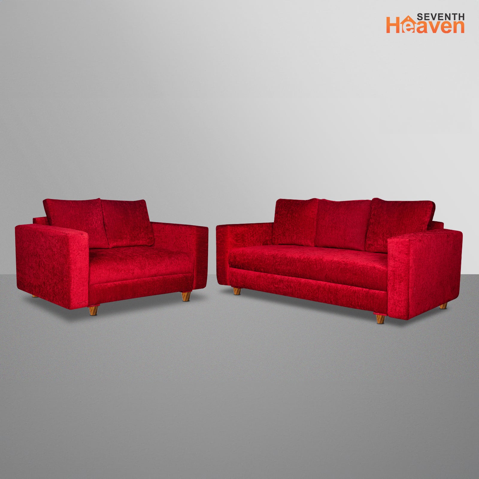Rio 5 Seater Sofa- (3+2) ( Premium Molfino Fabric- Maroon )