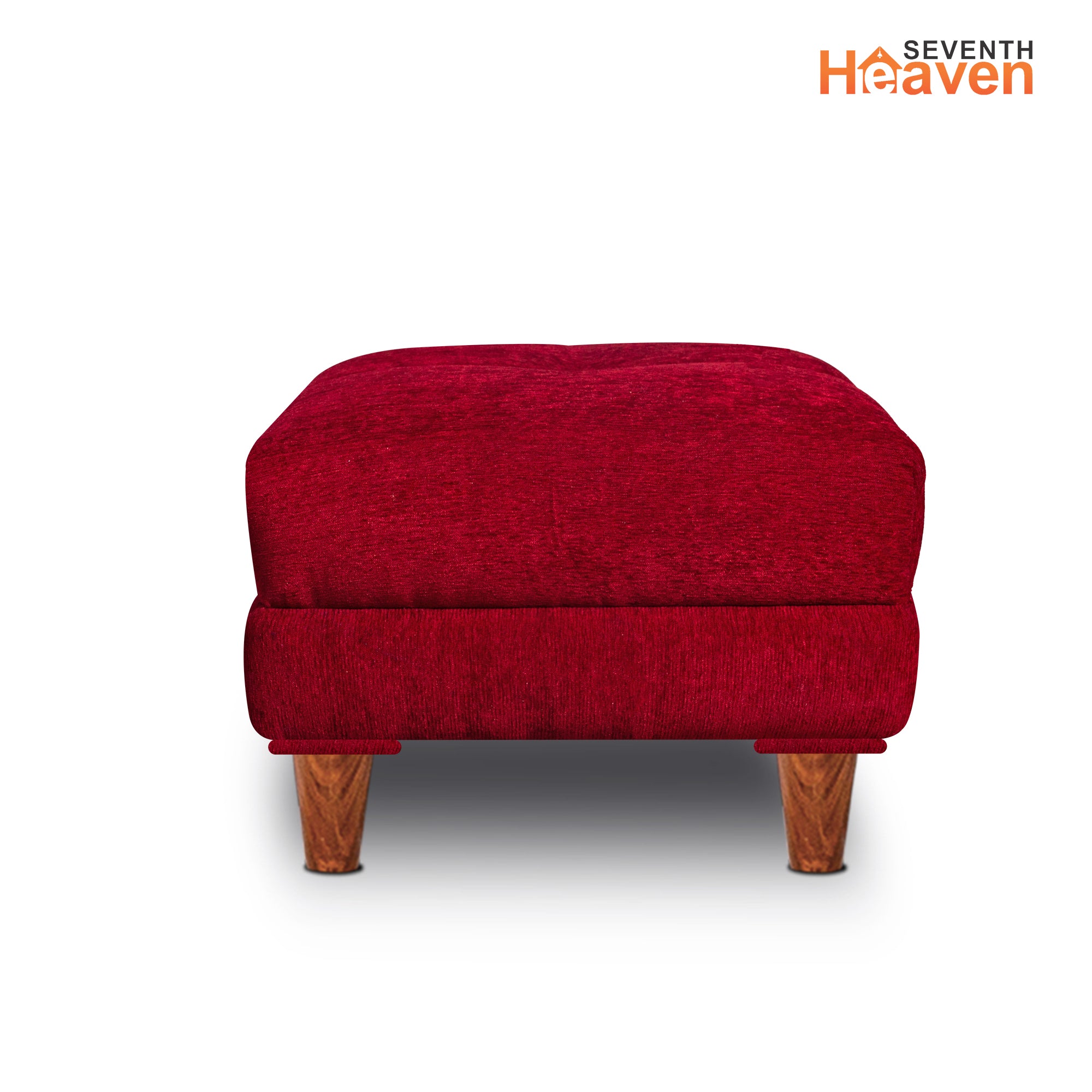 Seventh Heaven Milan 4 Seater Sofa with Ottoman, Chenille Molfino Fabric: 3 Year Warranty Fabric 4 Seater Sofa  (Finish Color - Maroon, DIY(Do-It-Yourself))