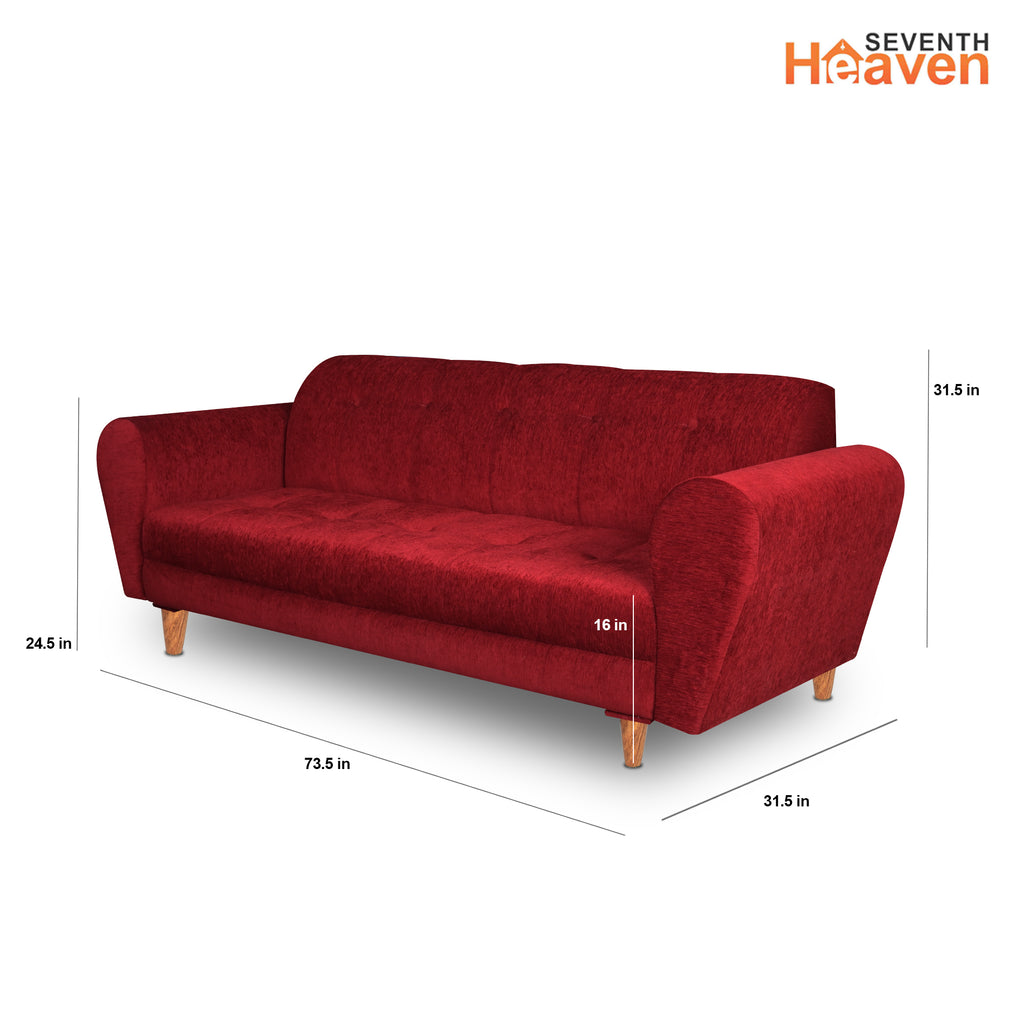 Milan (3+1+1) Seater Sofa - ( Premium Molfino Fabric- Maroon )