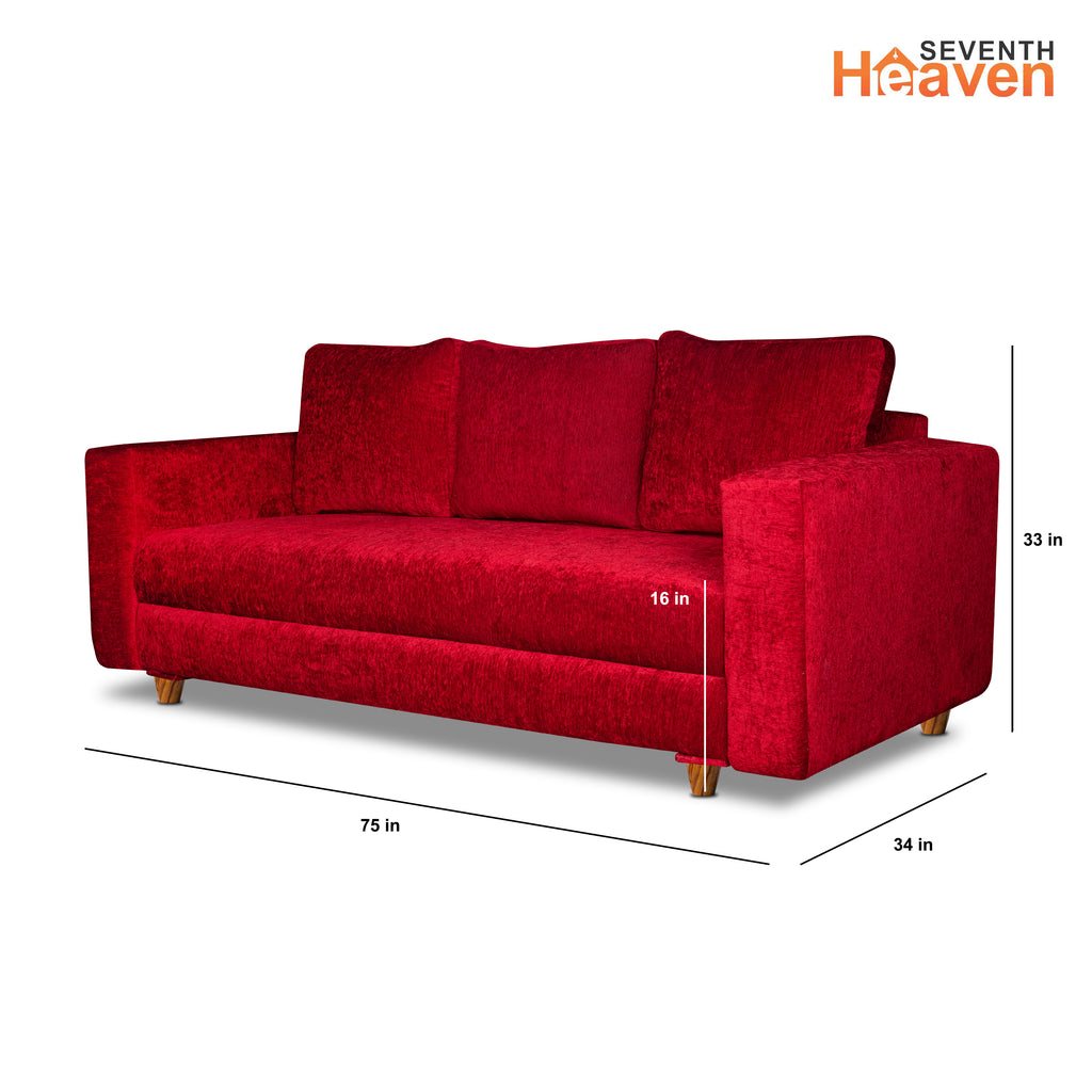 Rio 5 Seater Sofa- (3+1+1) ( Premium Molfino Fabric- Maroon )