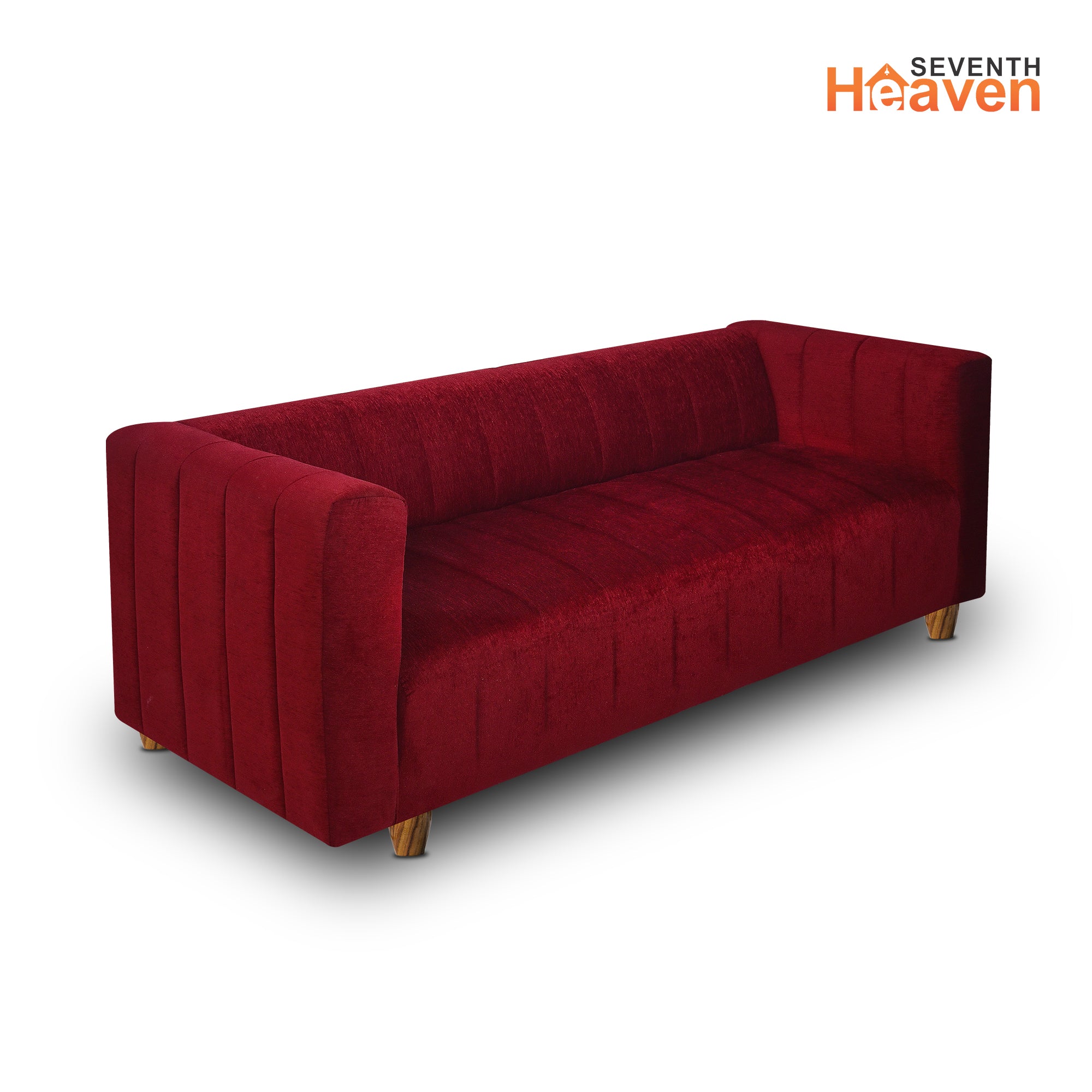 Tokyo 3 Seater Sofa - ( Premium Molfino Fabric- Maroon )