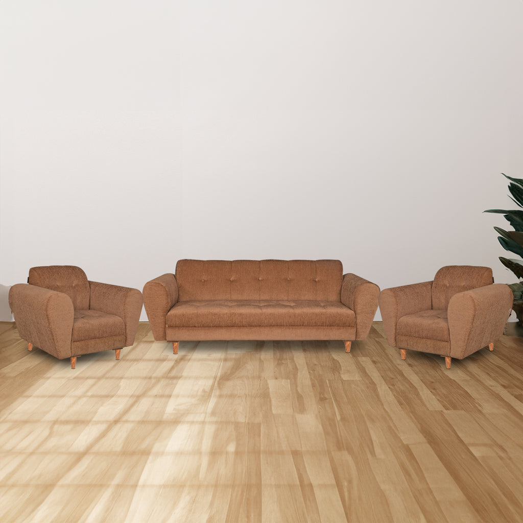 Milan (3+1+1) Seater Sofa - ( Premium Molfino Fabric- Beige )