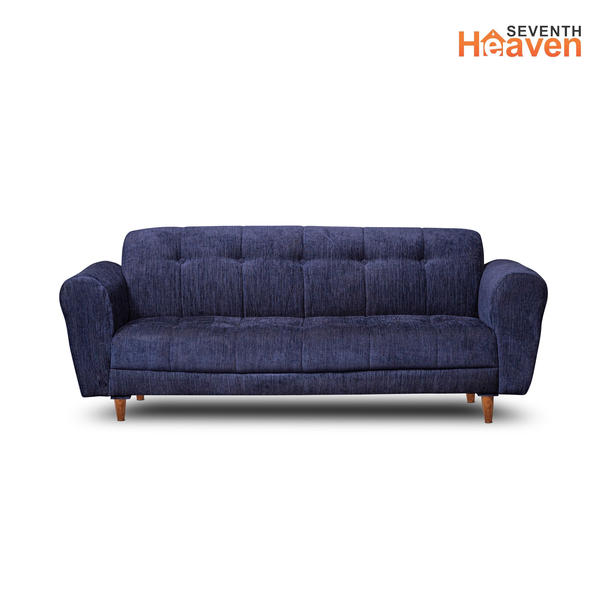 Milan 3 Seater Sofa - ( Premium Molfino Fabric- Blue )