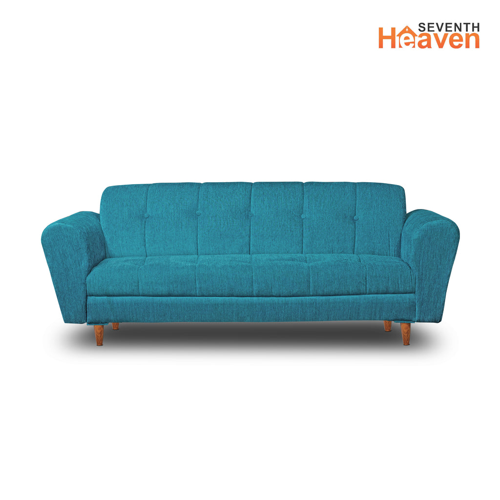 Milan 3 Seater Sofa - ( Premium Molfino Fabric- Sky Blue )