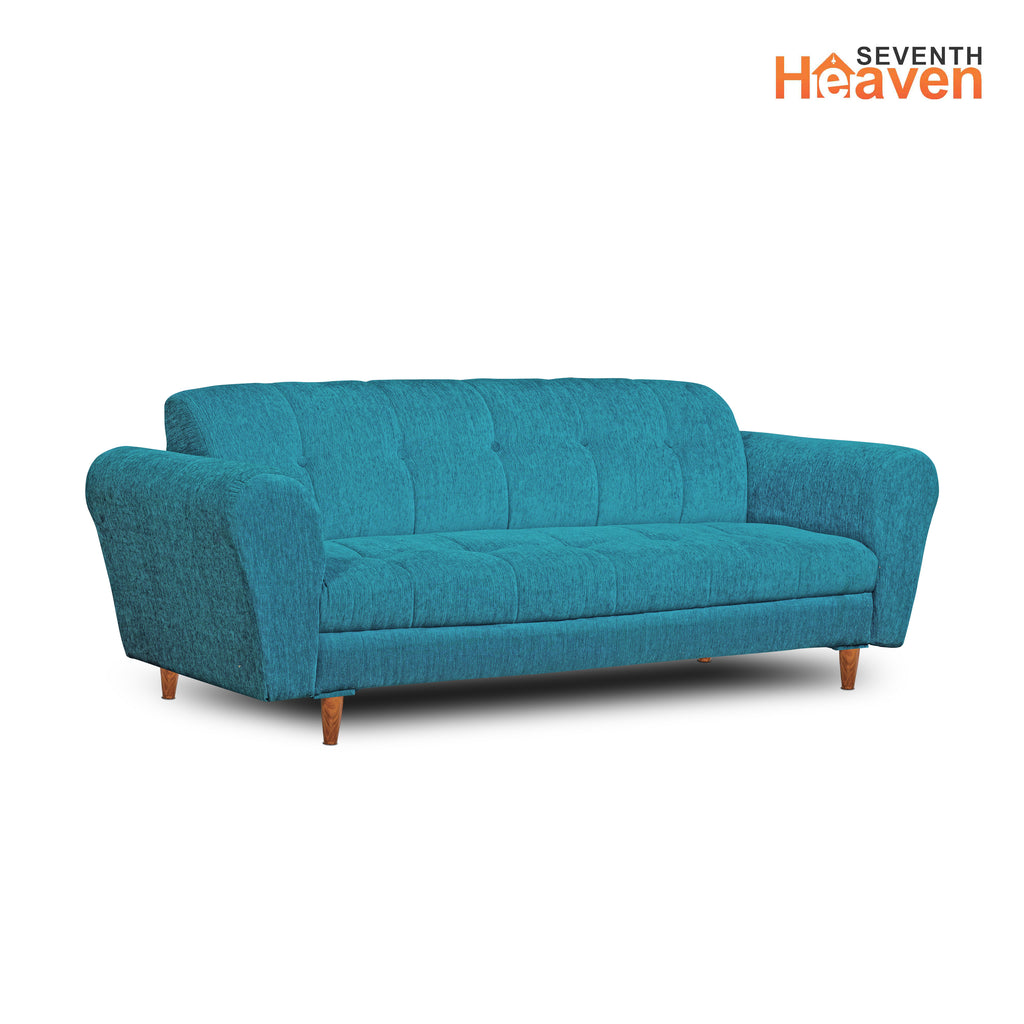 Milan 3 Seater Sofa - ( Premium Molfino Fabric- Sky Blue )