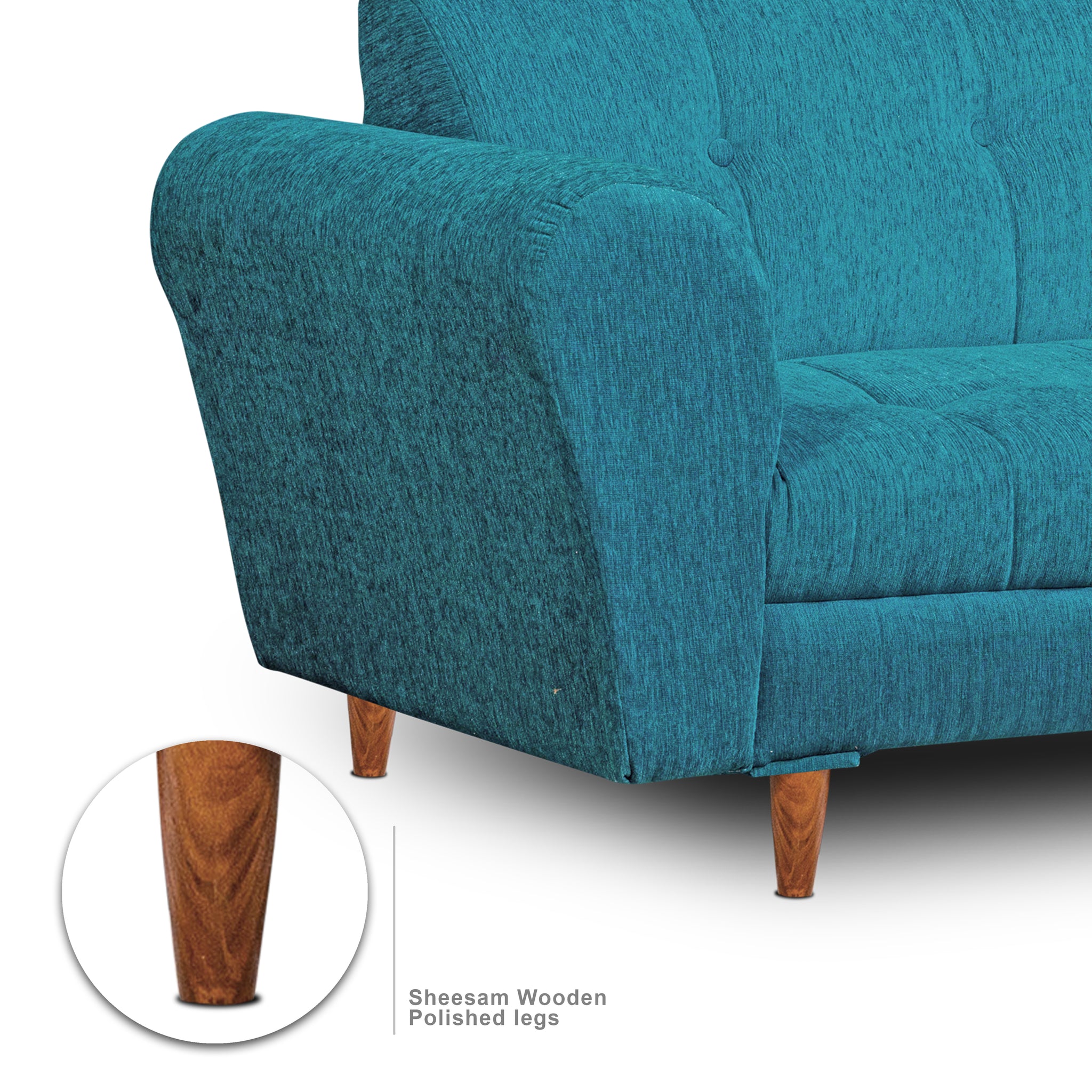 Milan 3 Seater Sofa - ( Premium Molfino Fabric- Sky Blue )