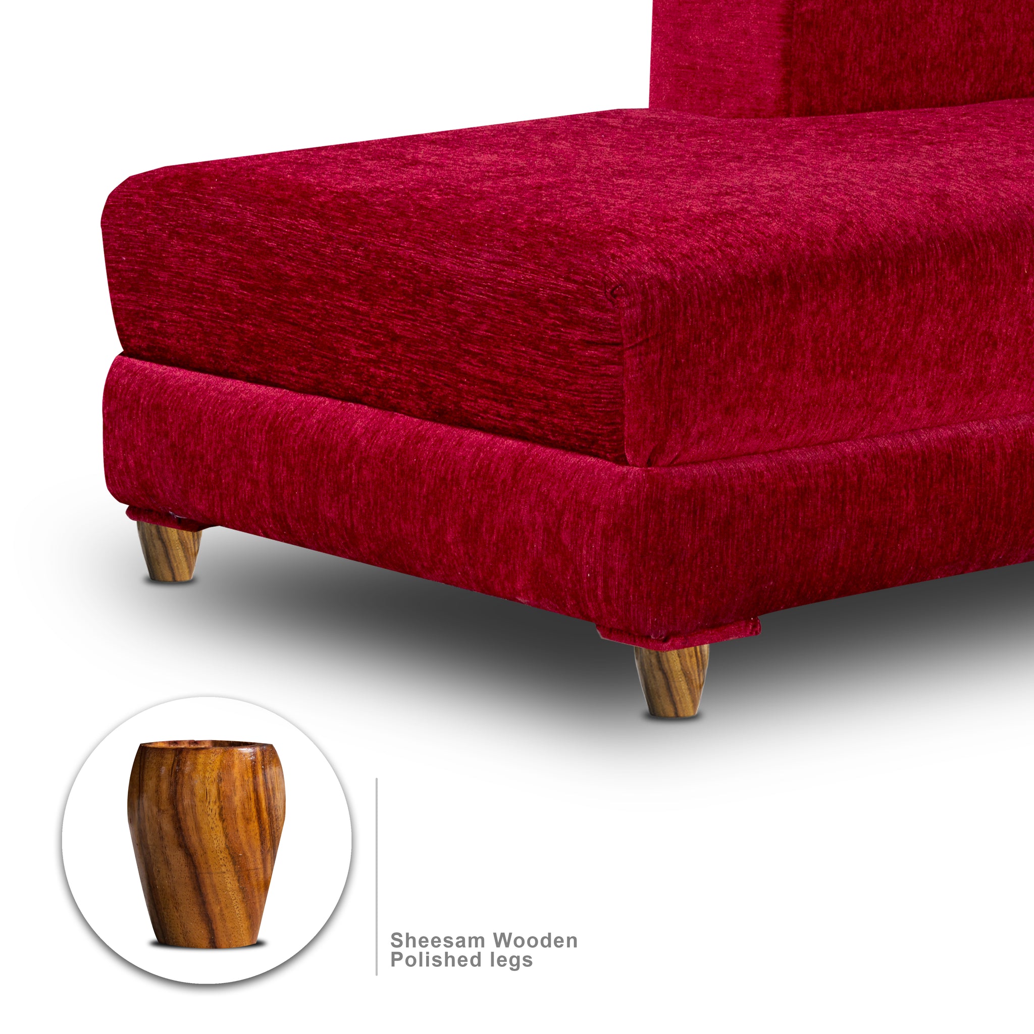 Berlin 6 Seater Sofa, Extra Spacious, Chenille Molfino Fabric with 3 Years Warranty( Finish Color - Maroon, Style - Left Corner Sofa)